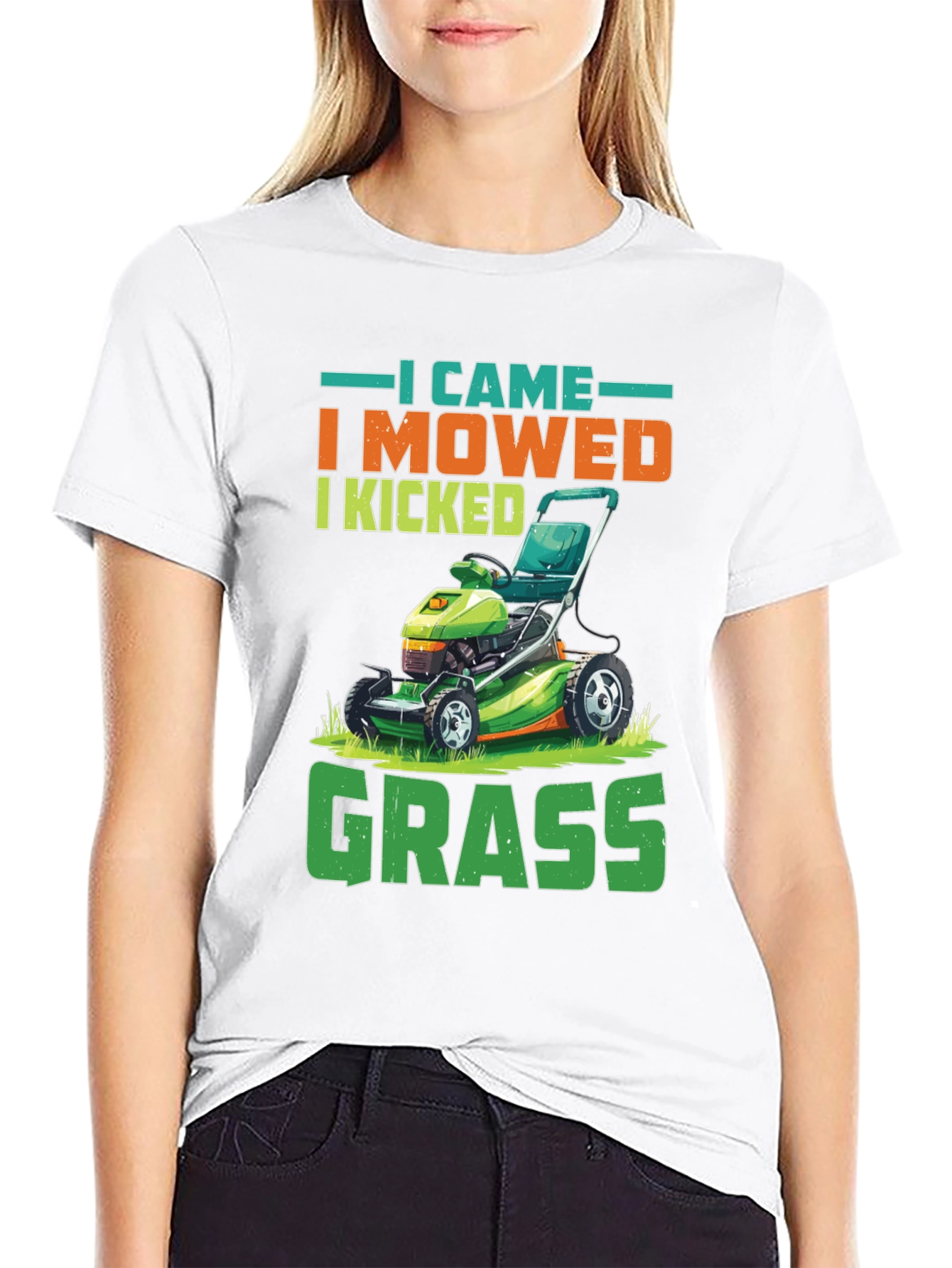 Black I Came I Mowed Funny Lawn Mowing T-Shirt view 9