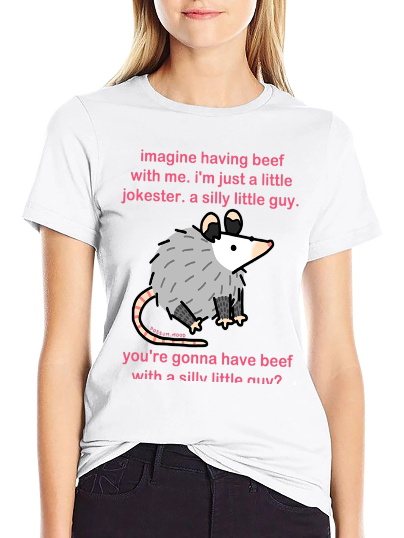 Black Silly Little Guy Possum Tee view 9