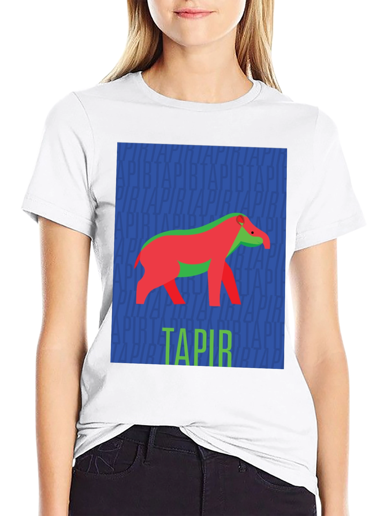 Black Retro Tapir Graphic Tee - Novelty Animal Lover T-Shirt view 9