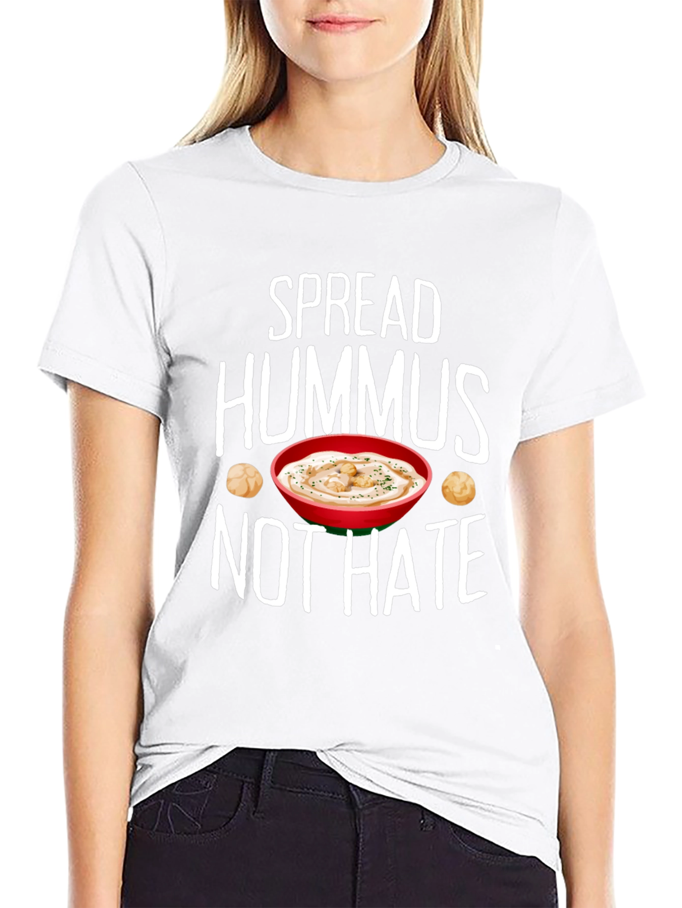 Black Spread Hummus Not Hate Tee view 9