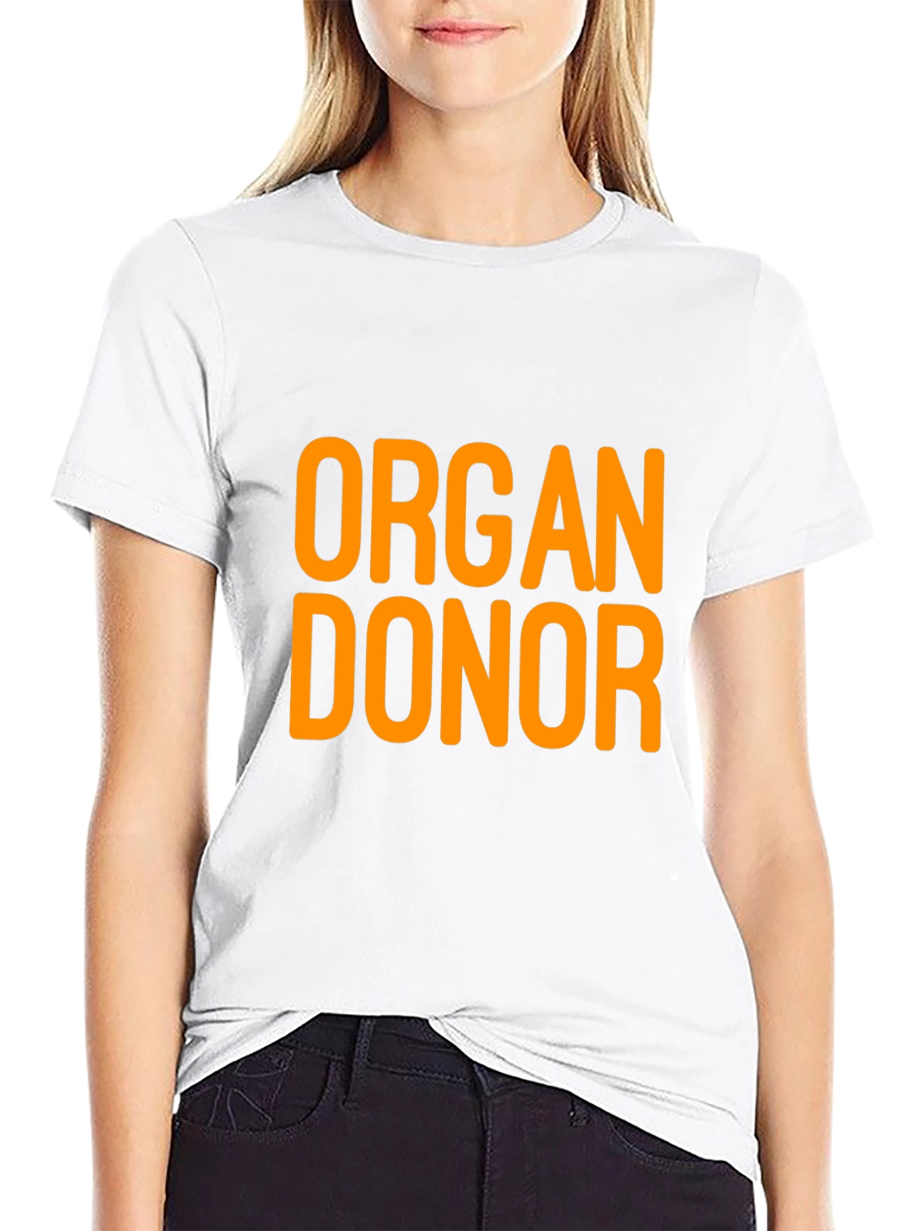 Black Organ Donor T-Shirt - Black Cotton Tee view 9