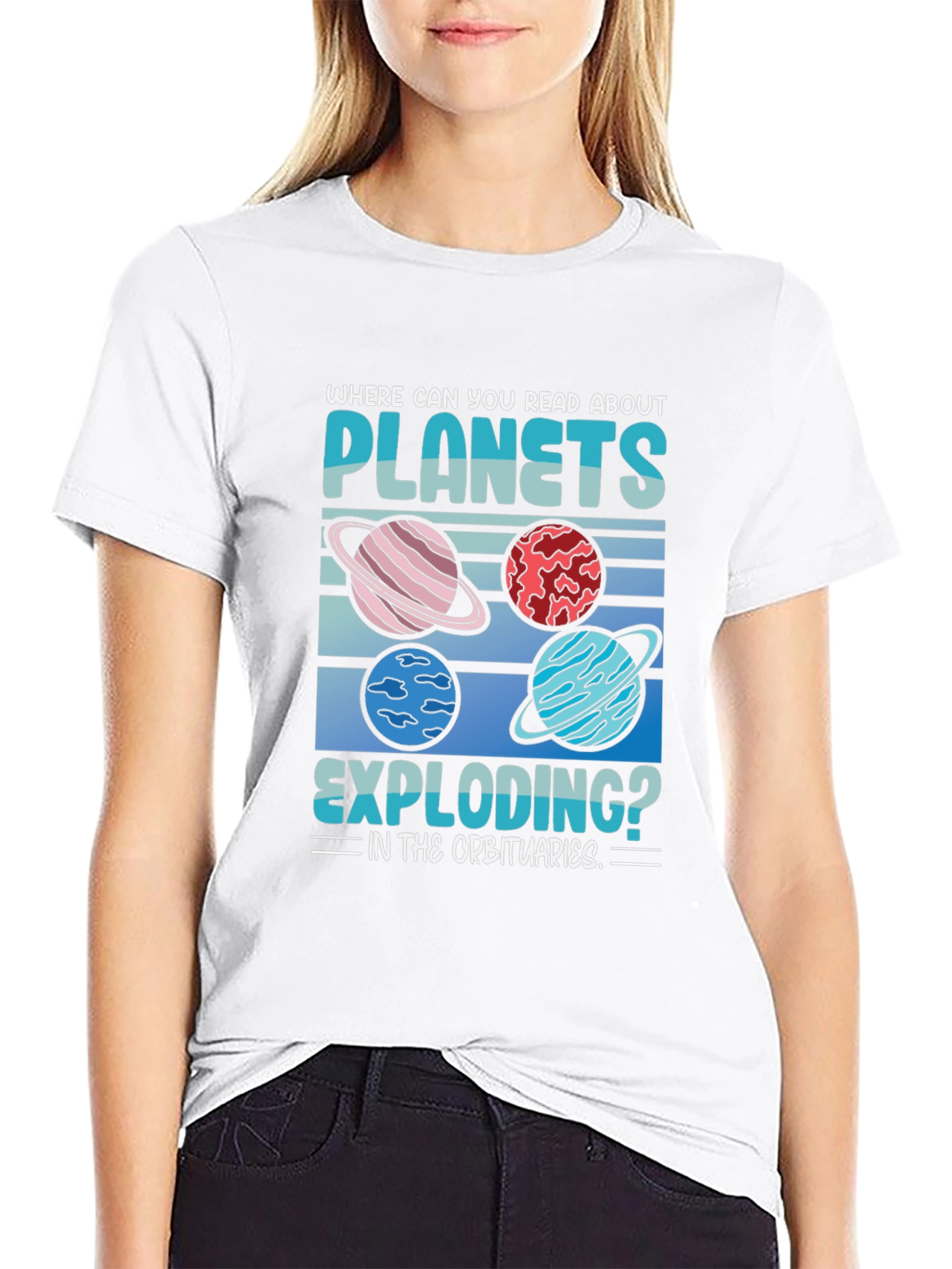 Black Planets Exploding T-Shirt: Space Humor Tee view 9