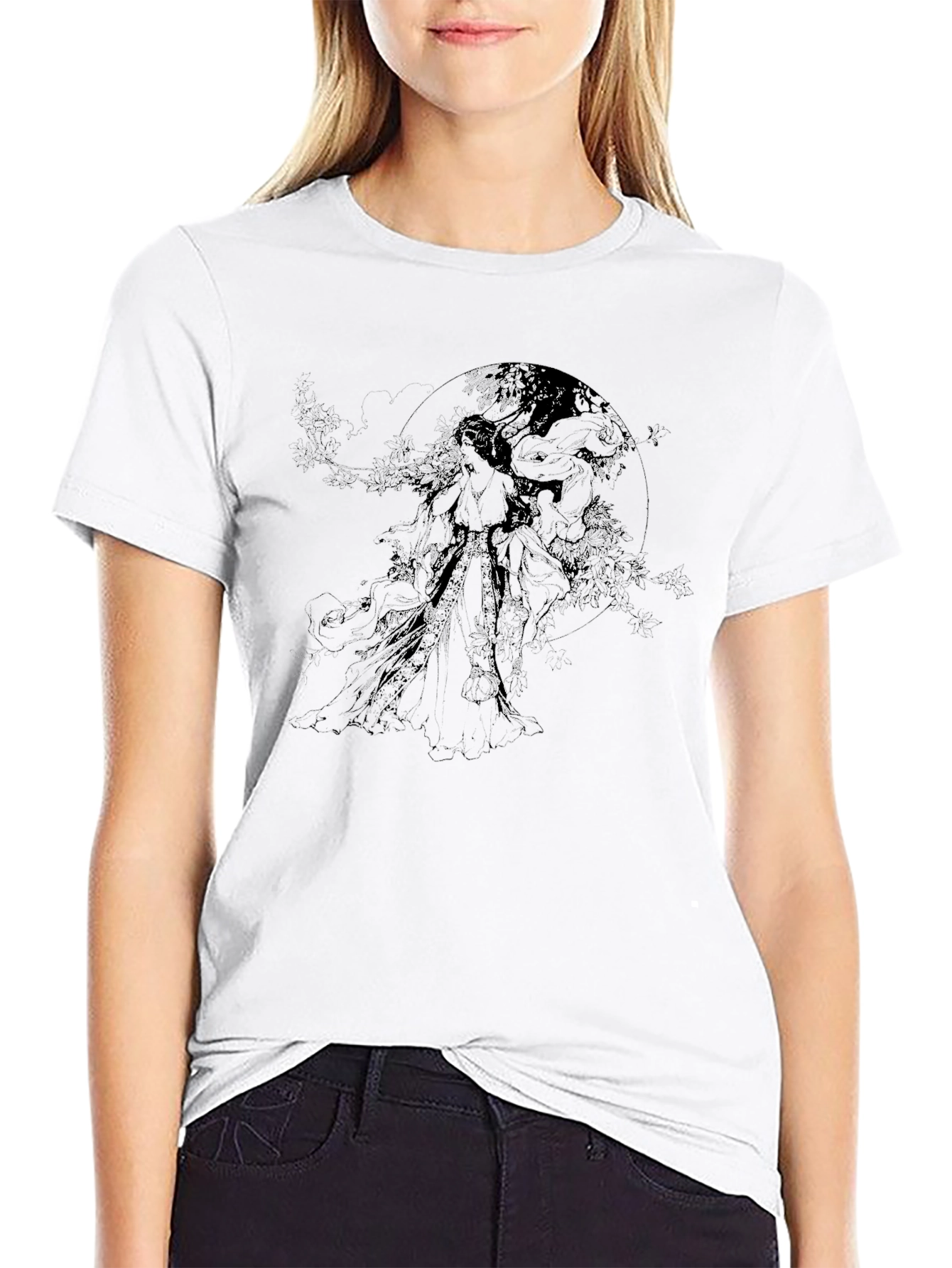 Black Abstract Graphic Print Men's Black T-Shirt view 9