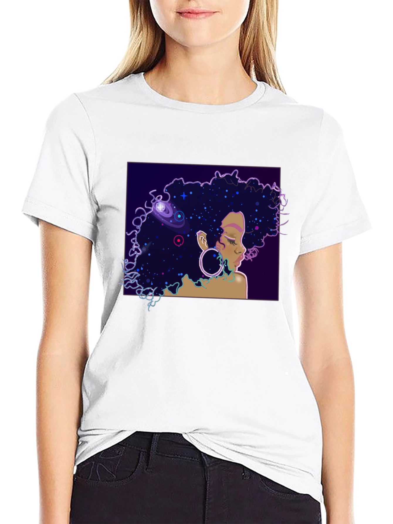 Black Cosmic Queen Black T-Shirt view 9