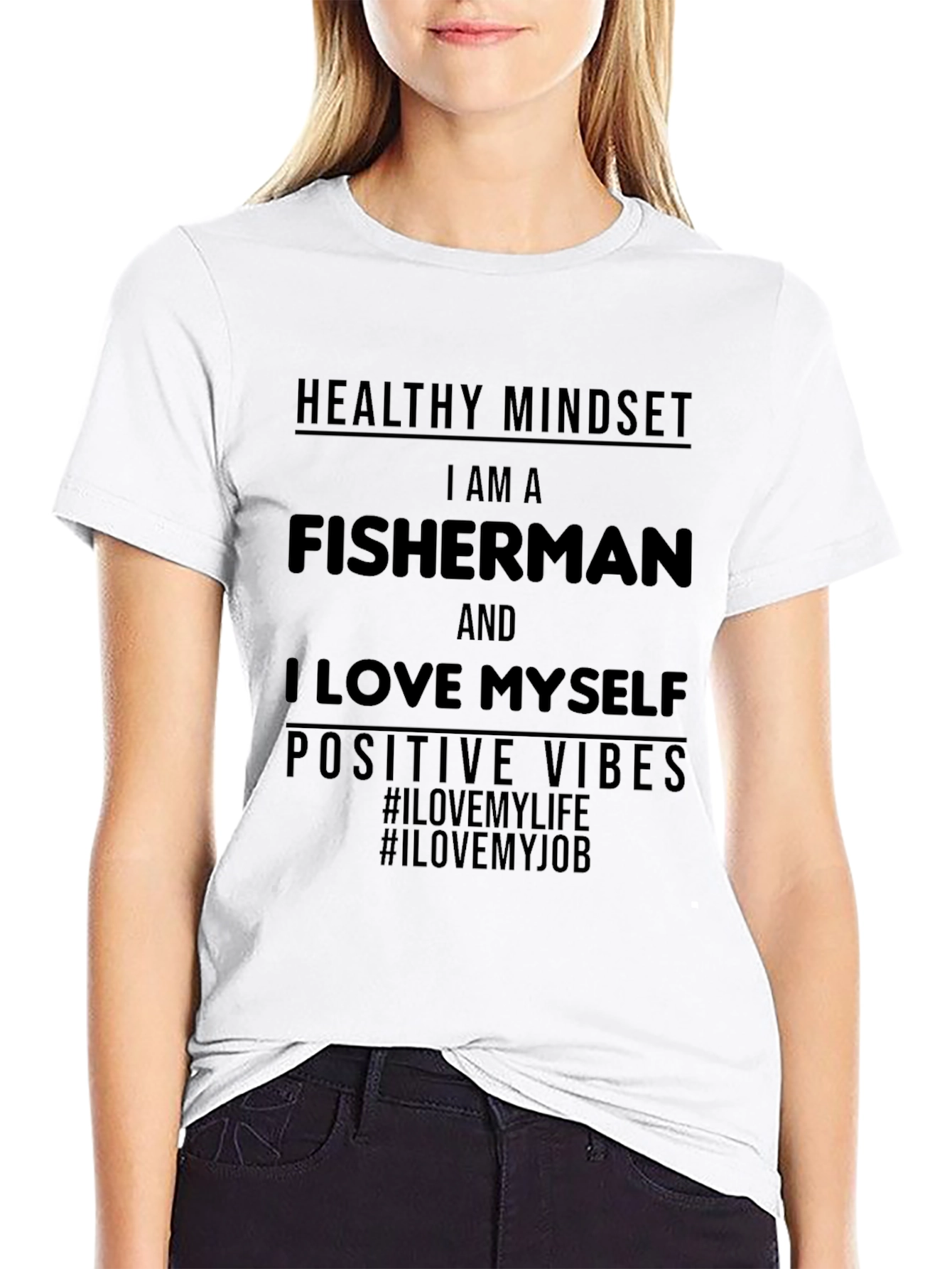 Black Fisherman Positive Vibes Graphic Tee view 9