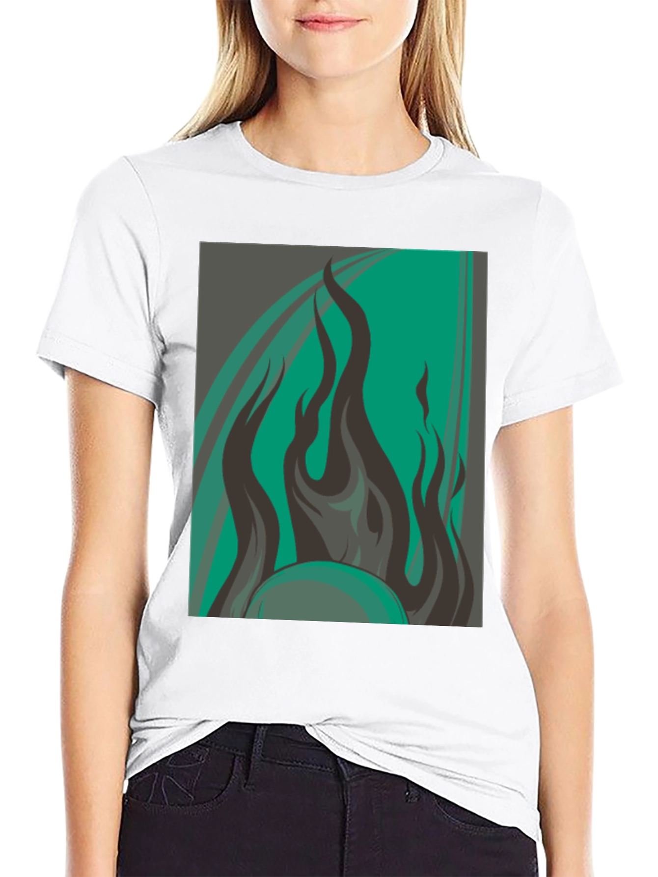 Black Fiery Graphic Tee - Bold & Stylish view 9