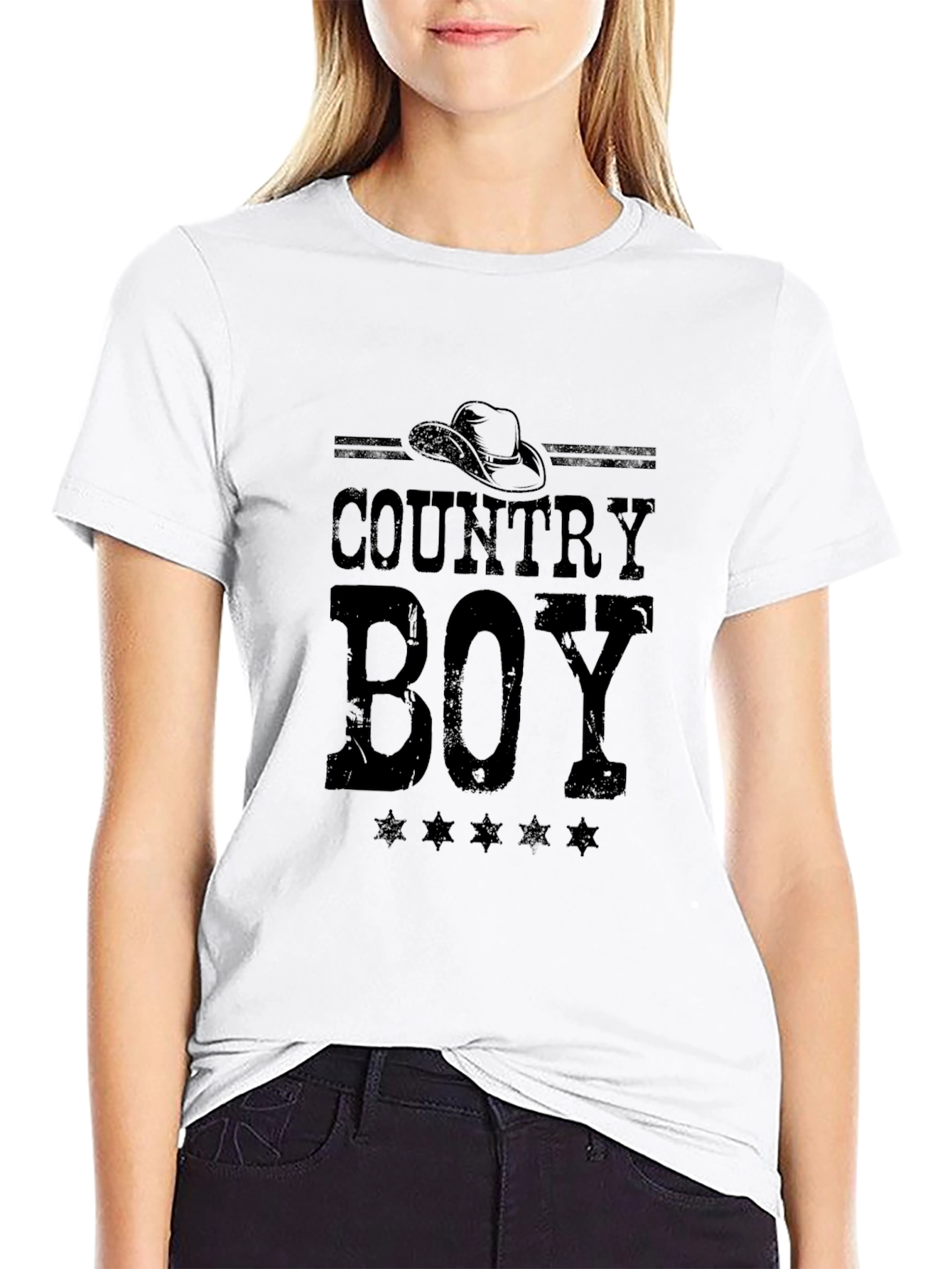 Black Country Boy Graphic Print Black T-Shirt view 9