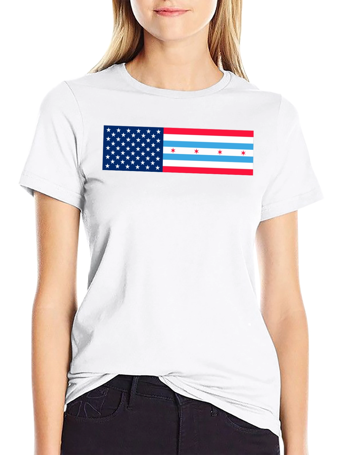 USA Chicago Flag Graphic T-Shirt - 9