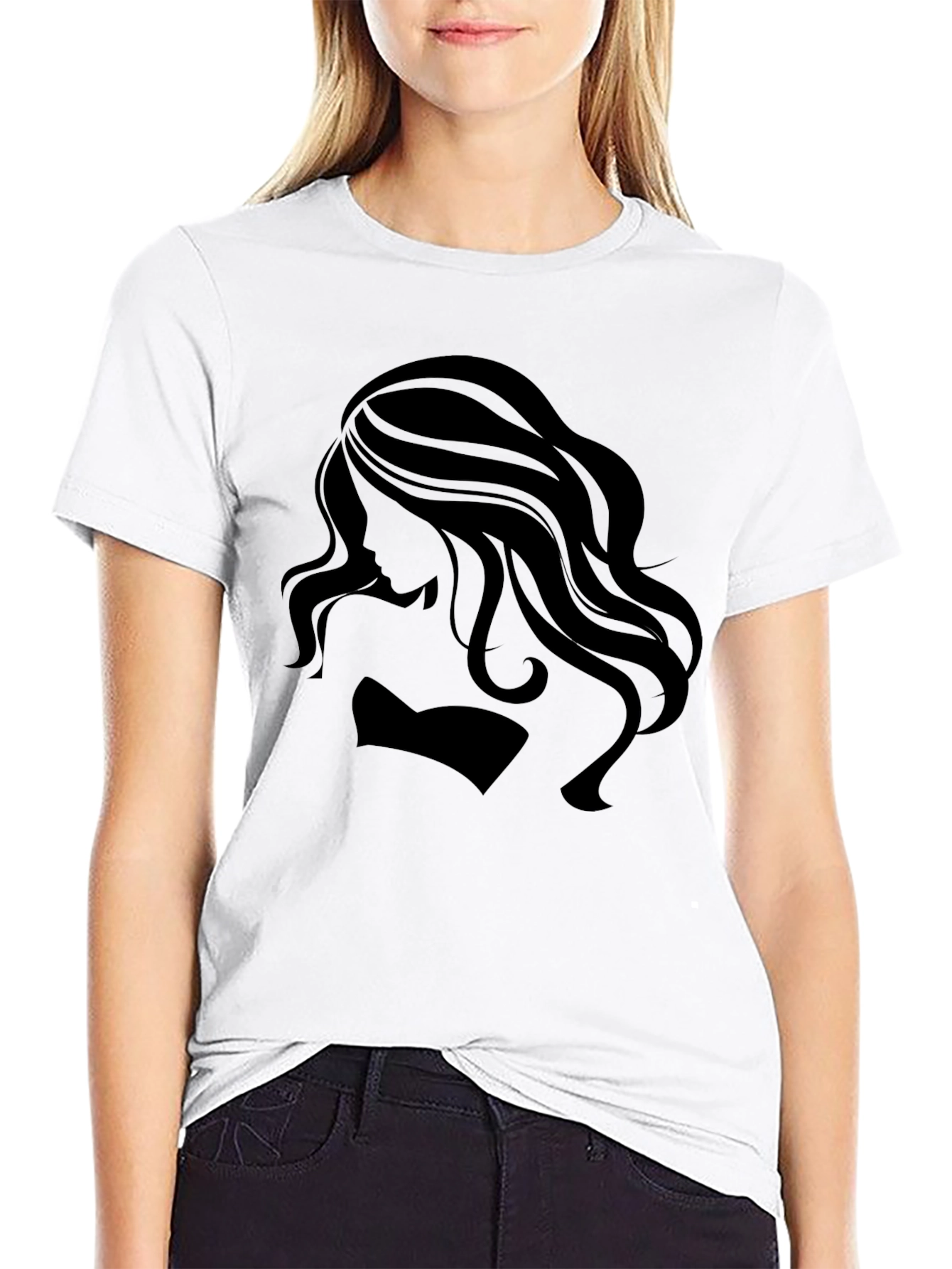 Black Silhouette Graphic Black T-Shirt view 9