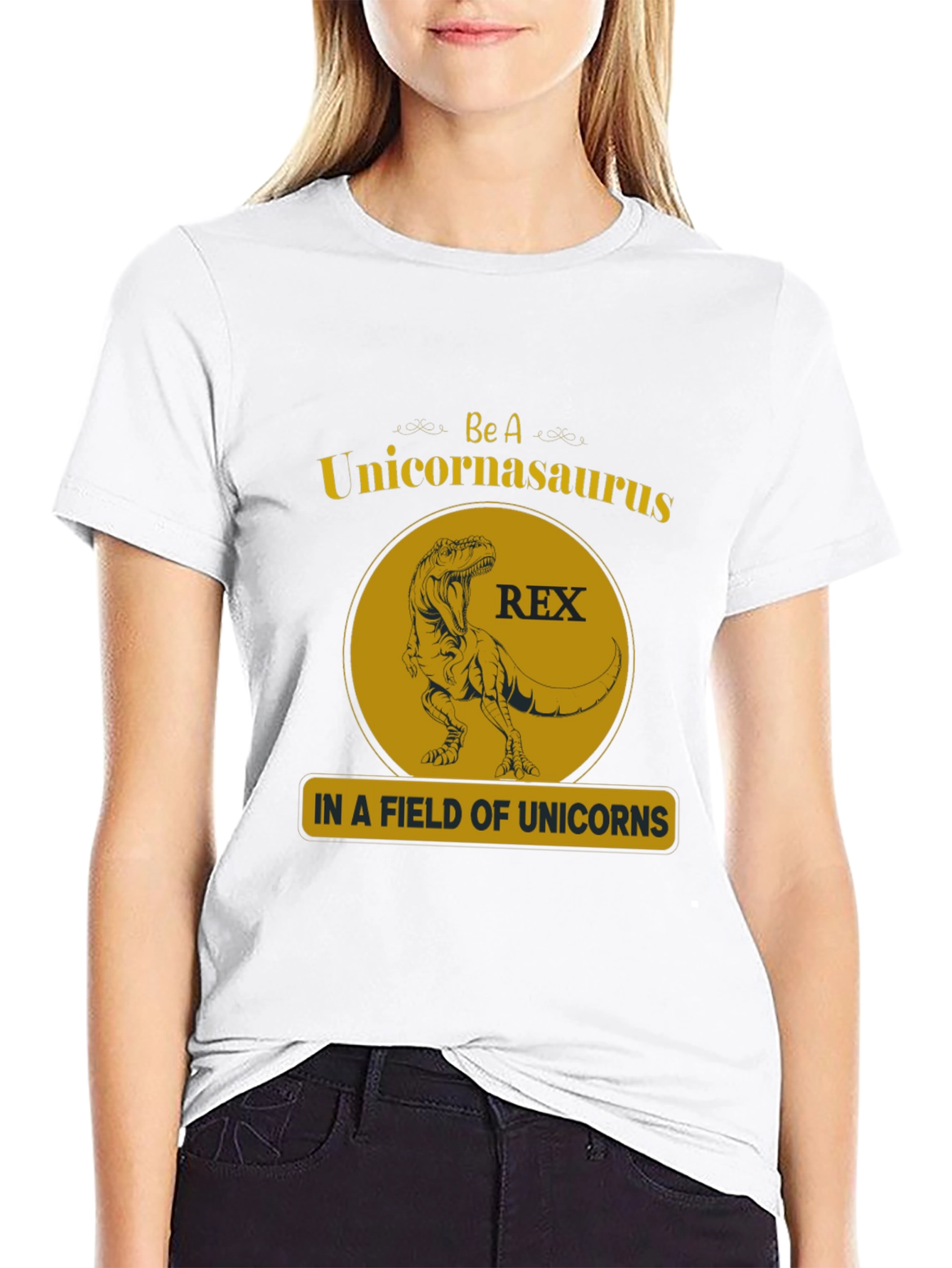 Black Unicornasaurus Rex Graphic T-Shirt view 9