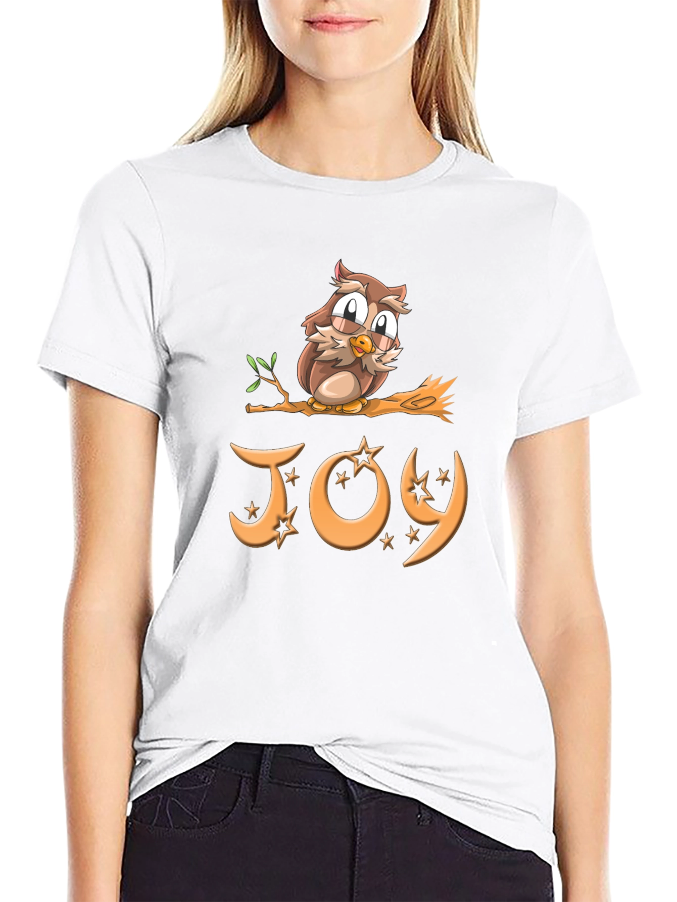 Black Joy Owl T-Shirt - Festive Holiday Design view 9