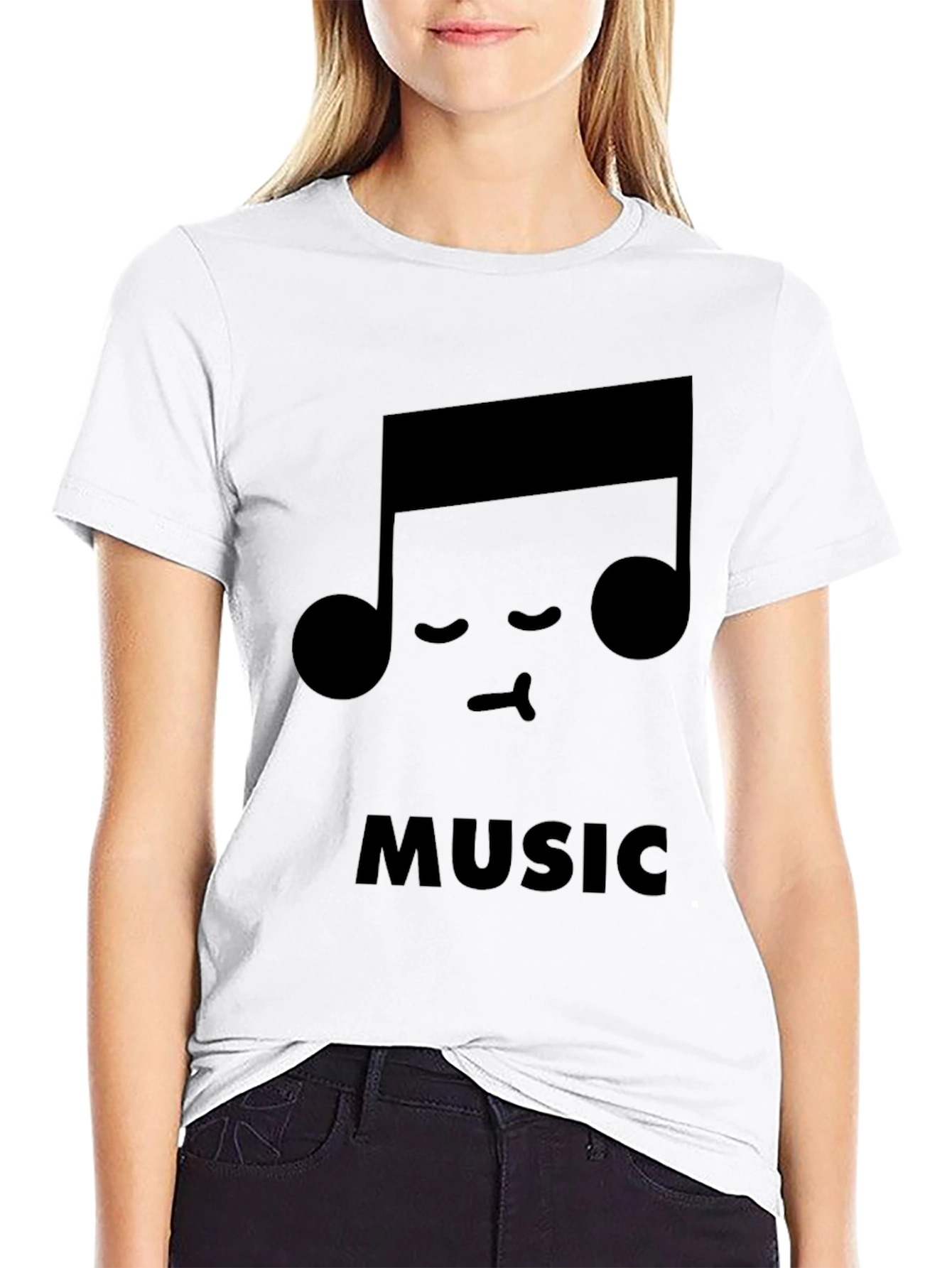 Black Musical Note Graphic Black T-Shirt view 9