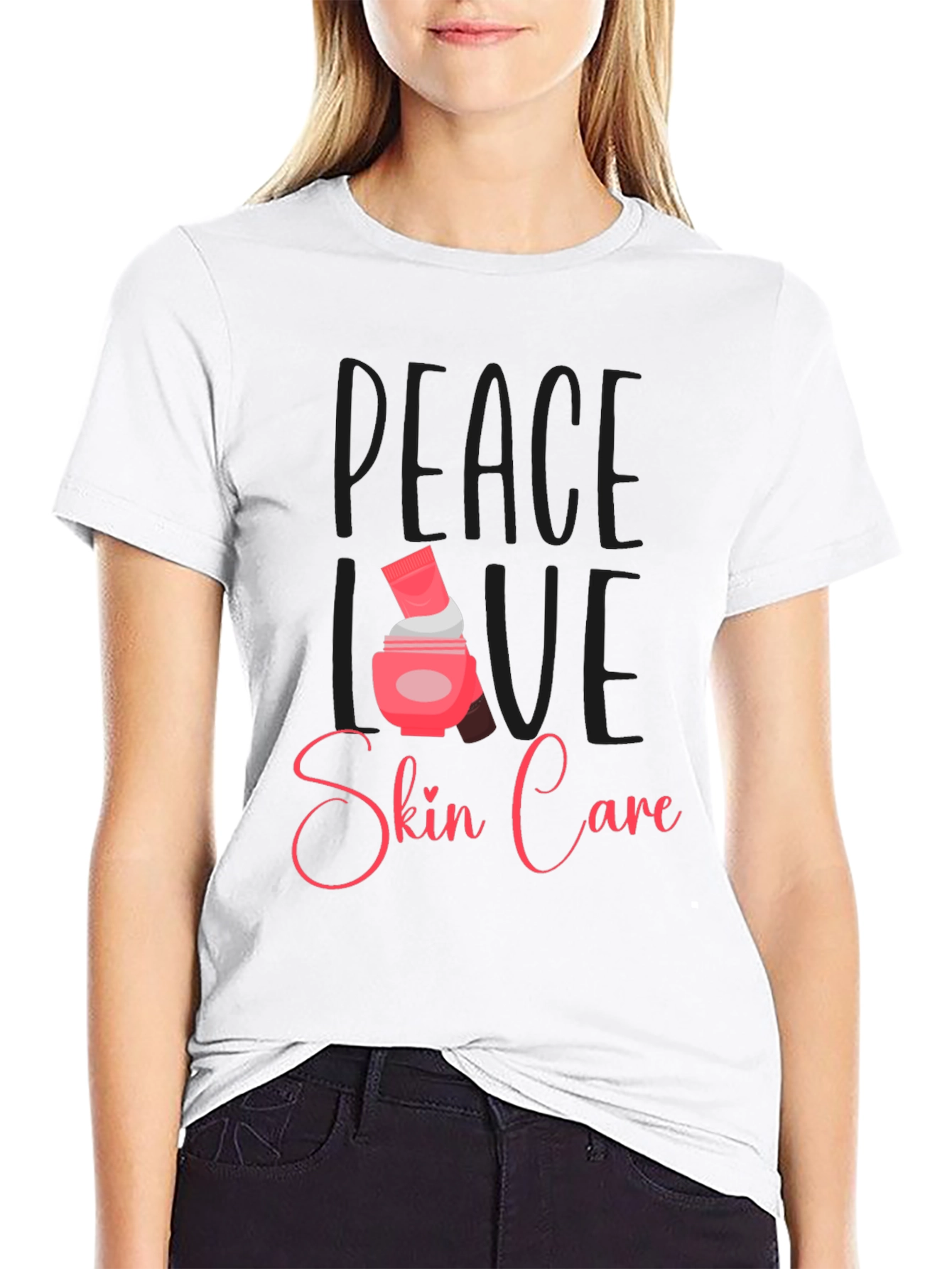 Black Peace Love Skin Care Black T-Shirt view 9