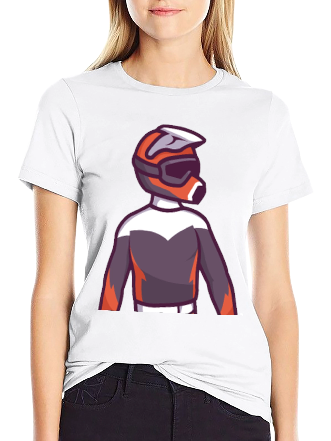 Black Cartoon Motocross Rider Graphic Tee - Black view 9