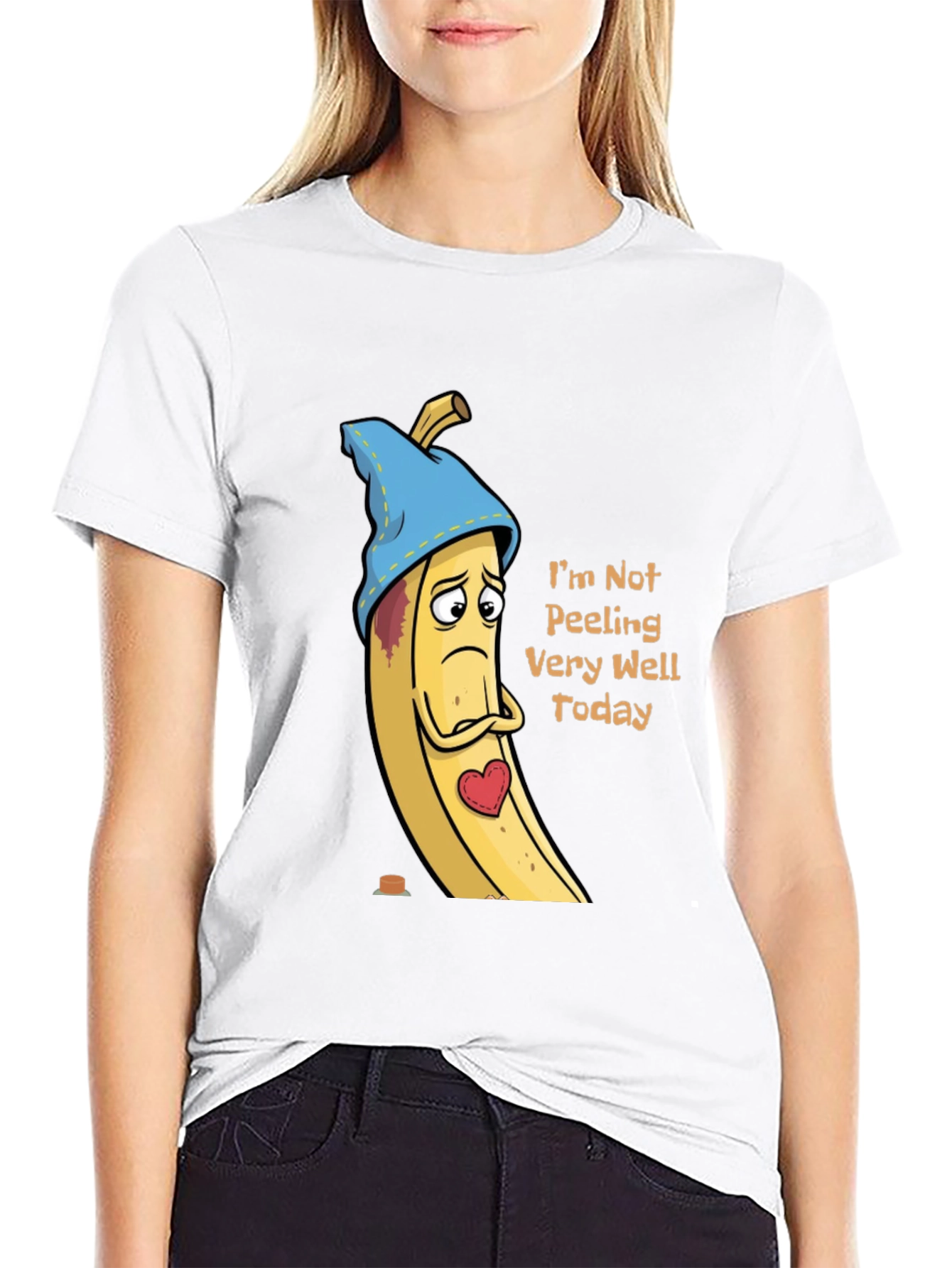 Black Sad Banana T-Shirt - Funny Graphic Tee view 9