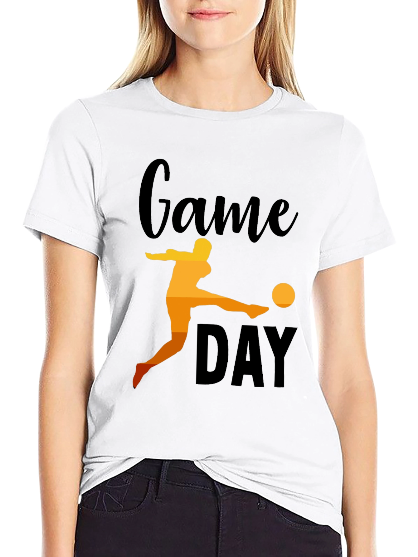 Black Game Day Soccer Graphic Tee - Black Cotton view 9