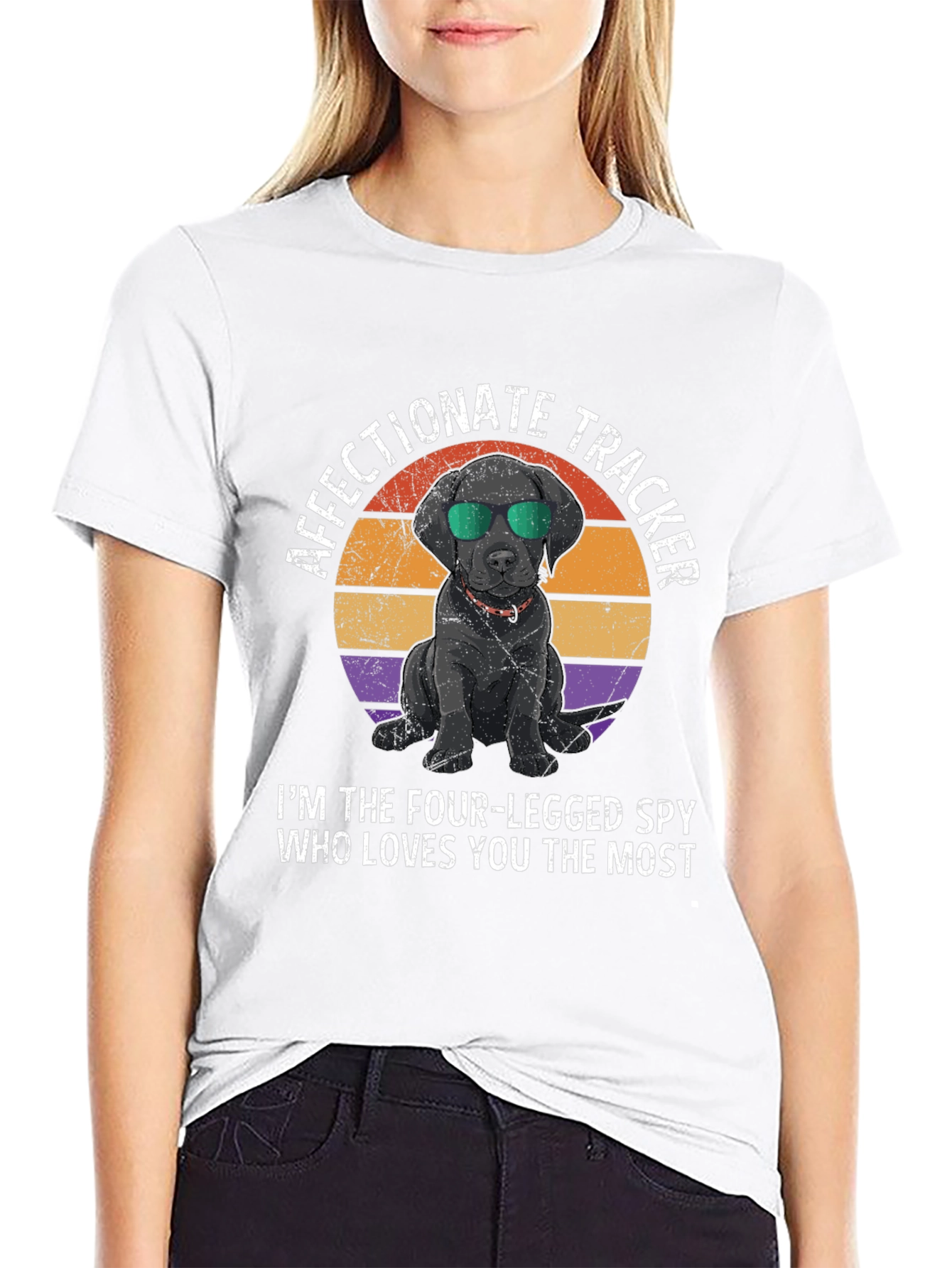 Black Affectionate Tracker Dog Graphic T-Shirt view 9