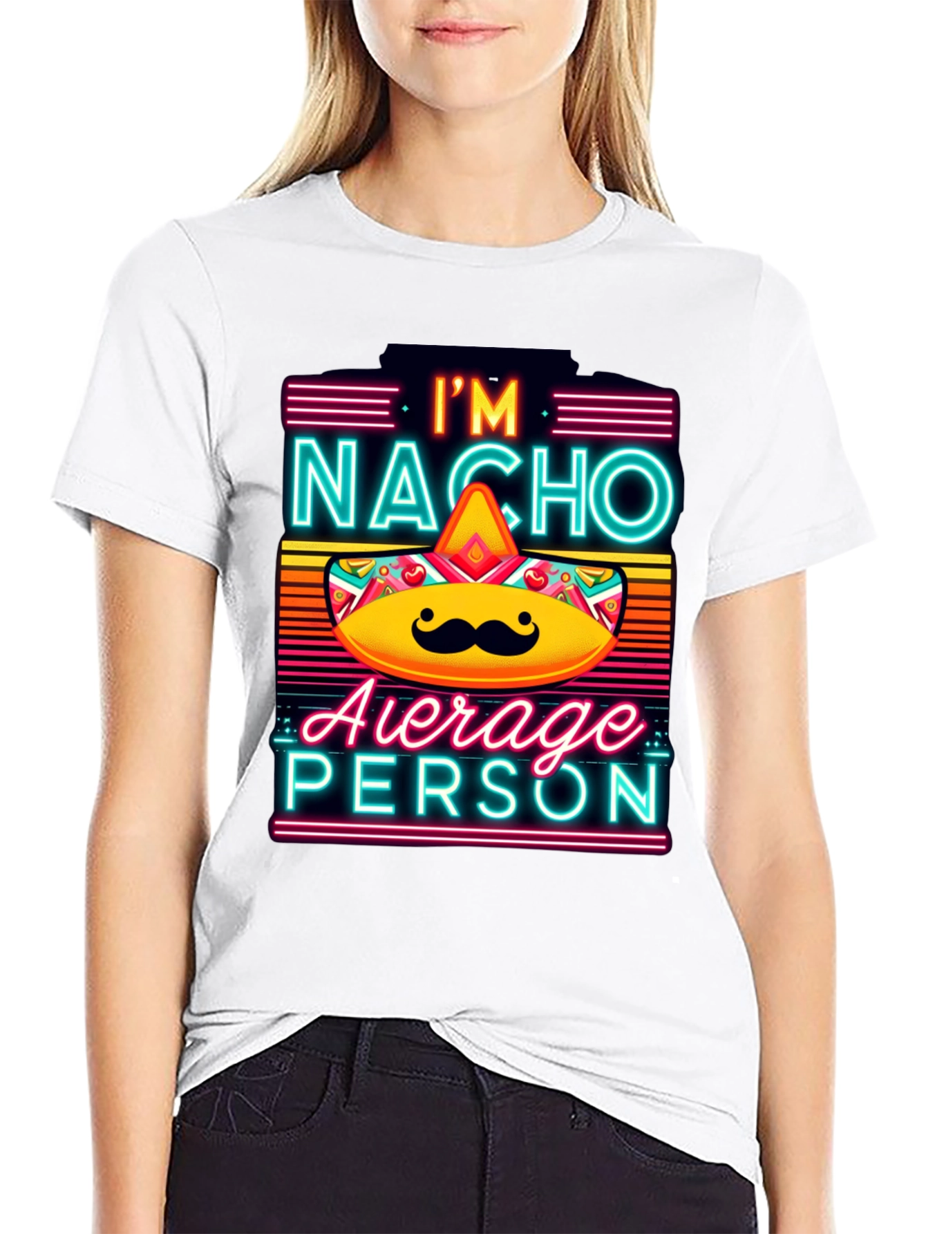 Black Nacho Average Person T-Shirt - Funny Novelty Tee view 9