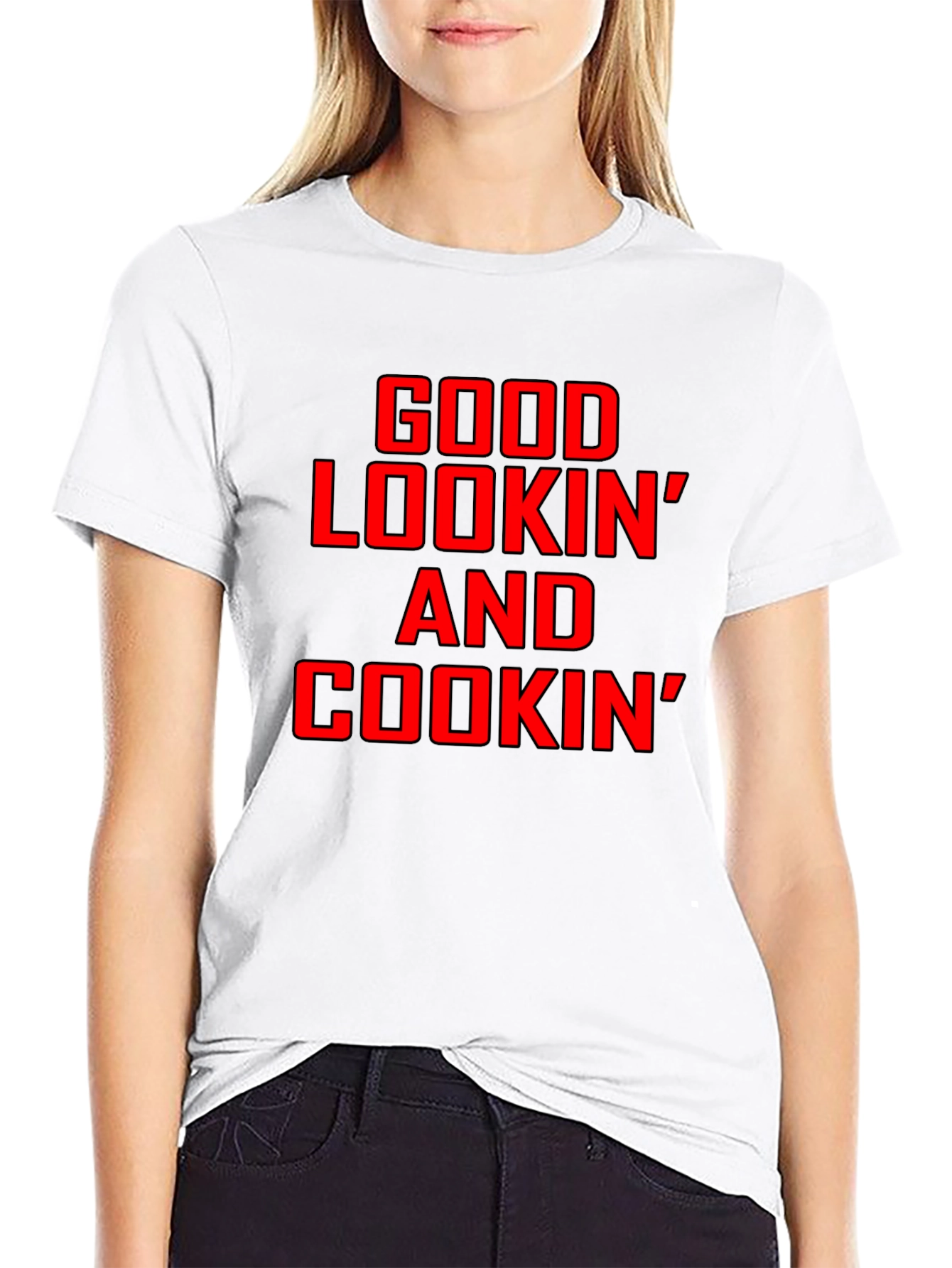 Black Good Lookin' And Cookin' Graphic T-Shirt view 9