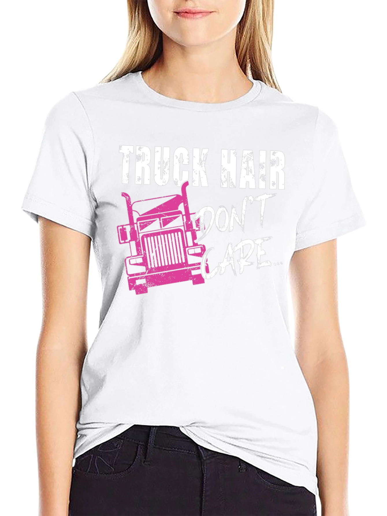 Black Truck Hair Don't Care Graphic T-Shirt view 9