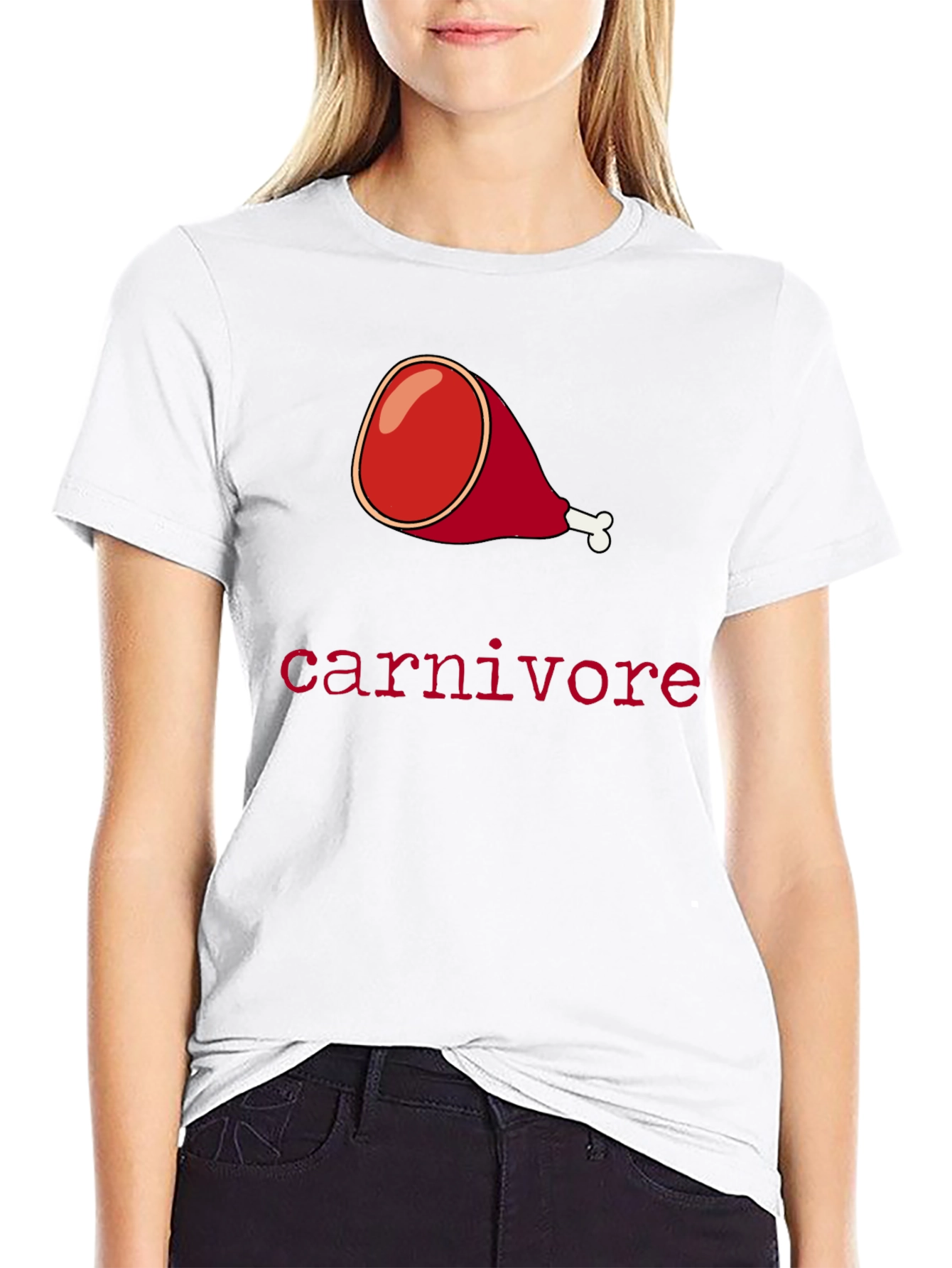 Black Carnivore Ham Graphic Tee - Meat Lover's T-Shirt view 9