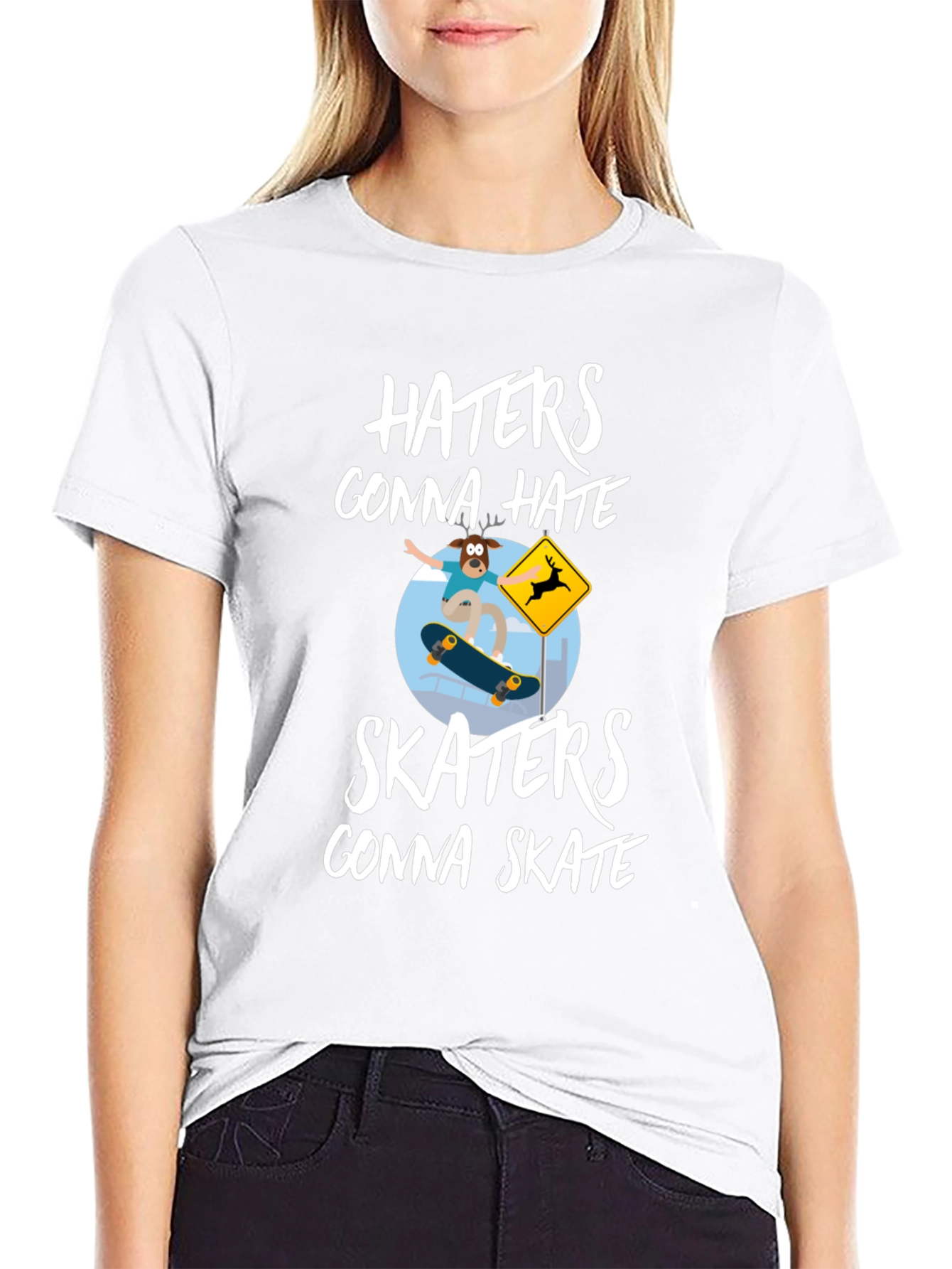 Haters Gonna Hate Skaters Graphic T-Shirt - 9