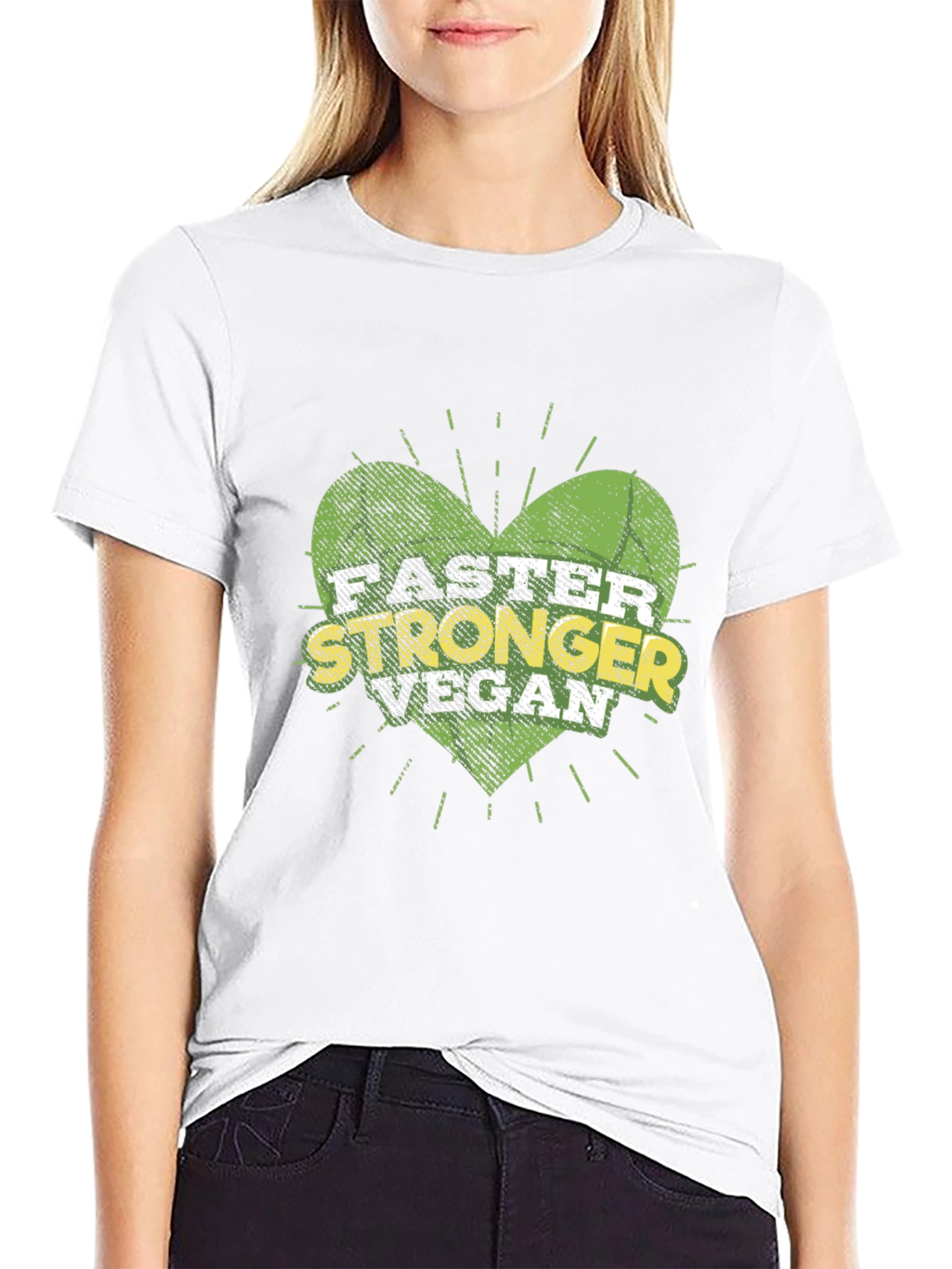 Black Faster Stronger Vegan T-Shirt view 9