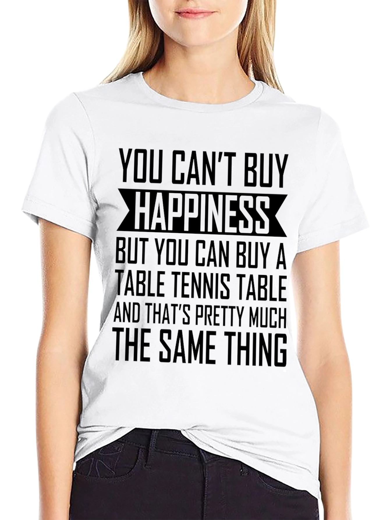 Black Funny Table Tennis T-Shirt - Buy Happiness view 9