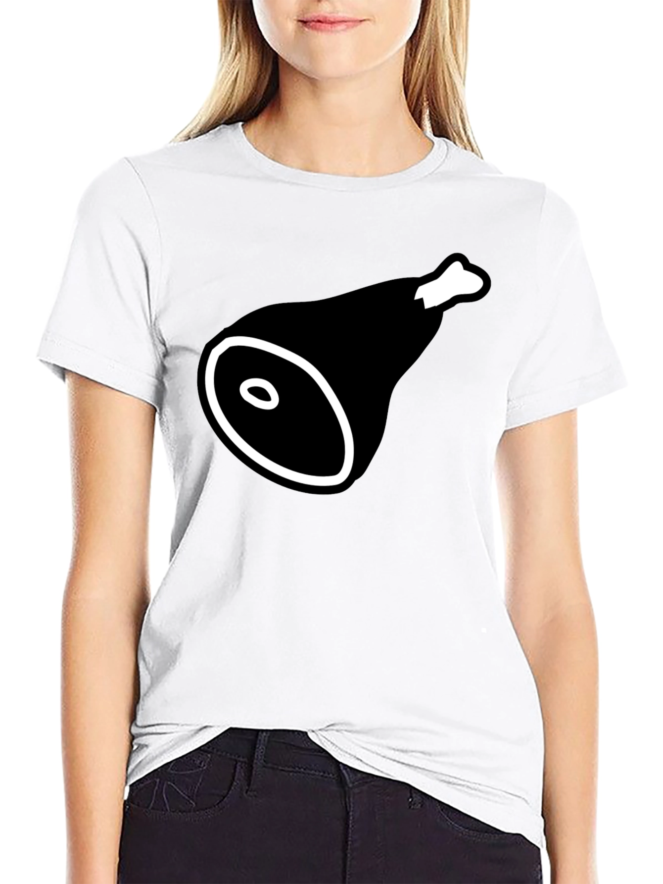 Black Ham Graphic T-Shirt - Funny Food Tee for Meat Lovers view 9