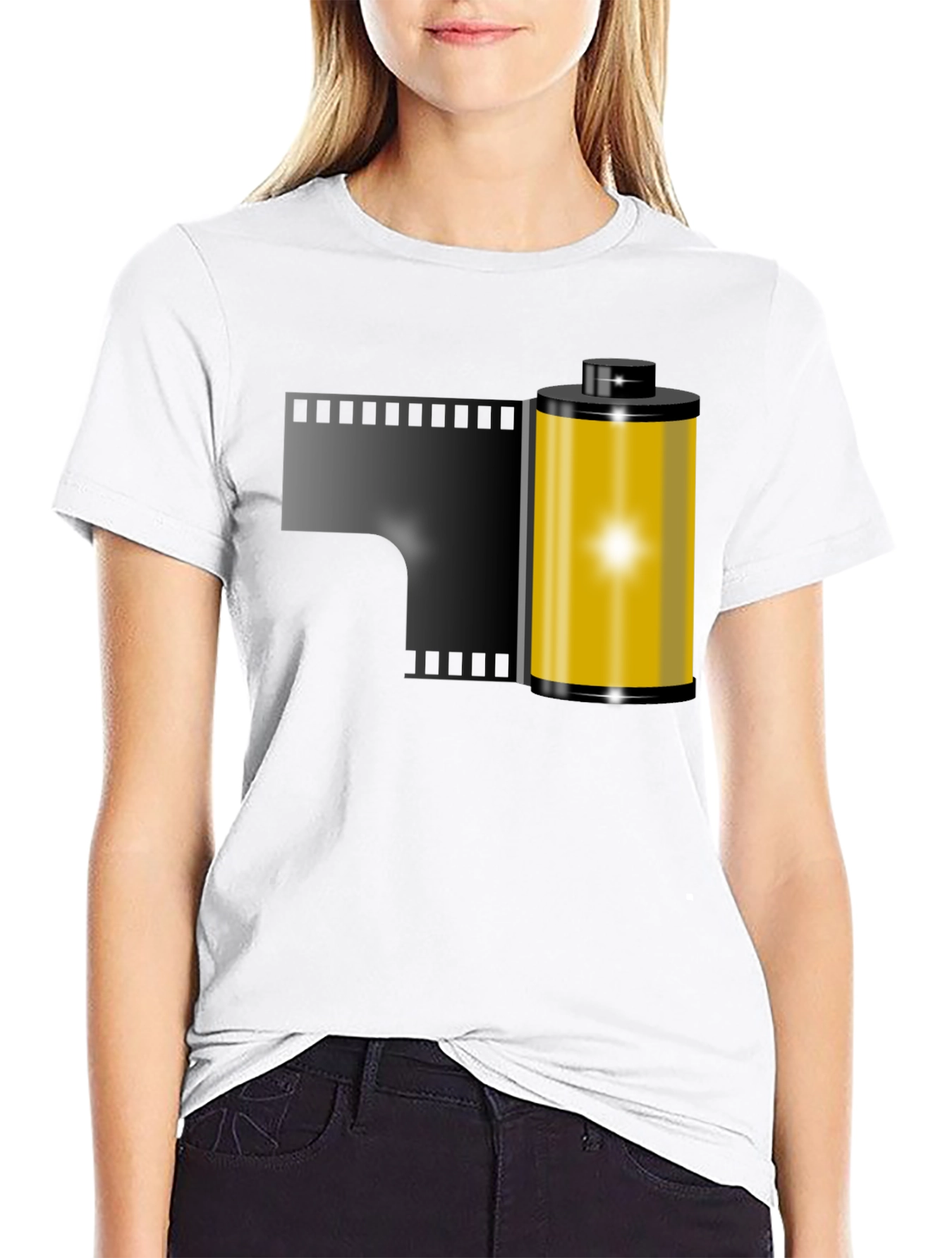 Black Film Roll Graphic Tee - Retro Photography Shirt view 9