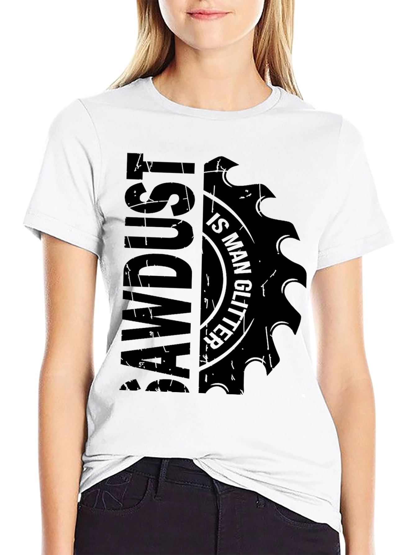 Black Sawdust is Man Glitter T-Shirt - Black Graphic Tee view 9