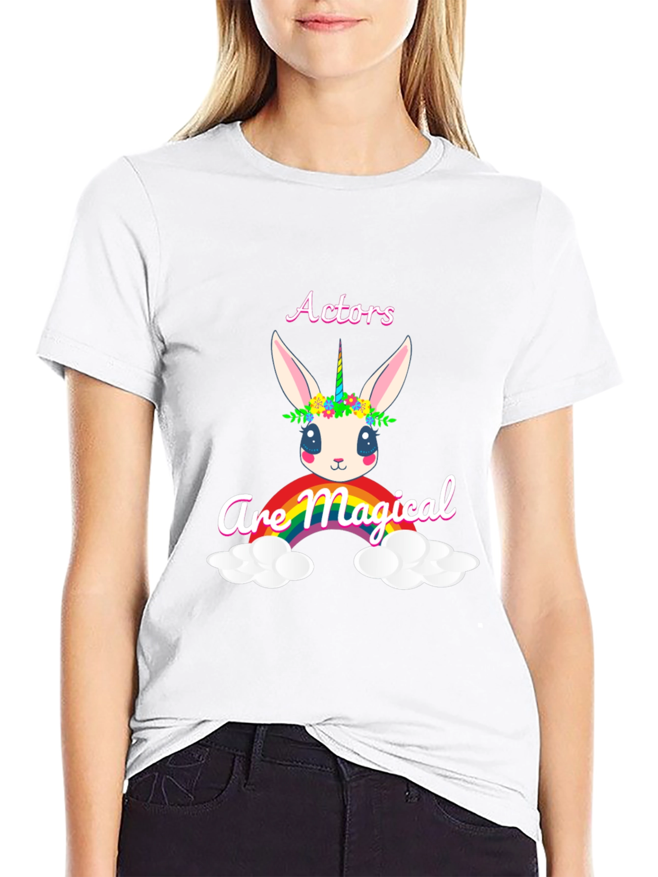 Actors are Magical Unicorn Rabbit Rainbow T-Shirt - 9