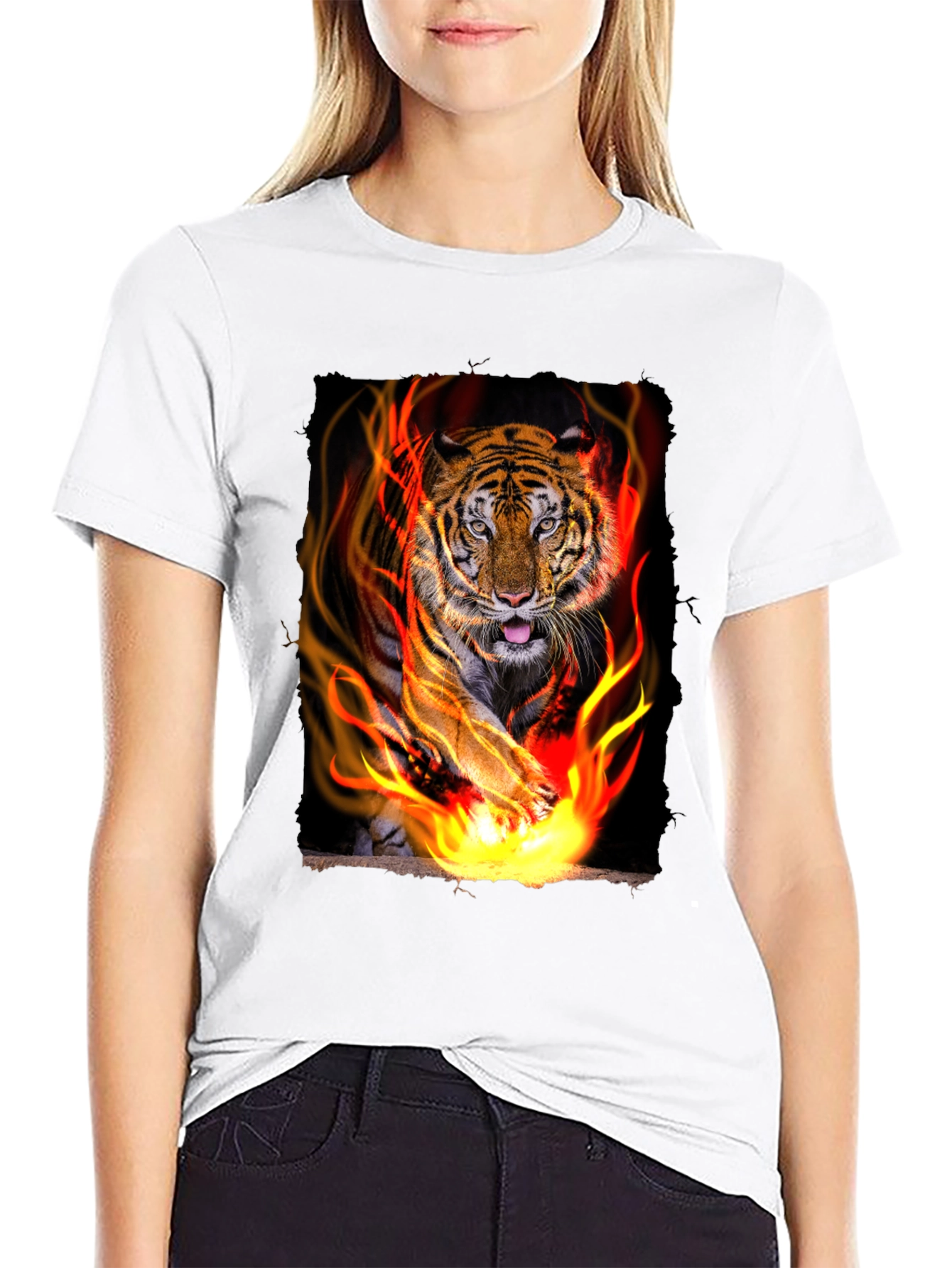Black Tiger Graphic Tee - Men's Black T-Shirt view 9