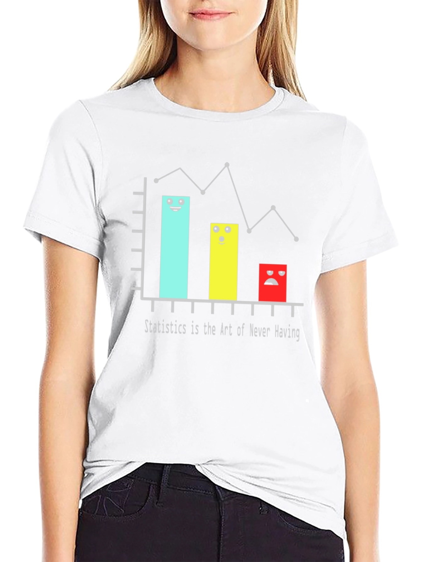 Black Statistics Humor Graphic Tee view 9
