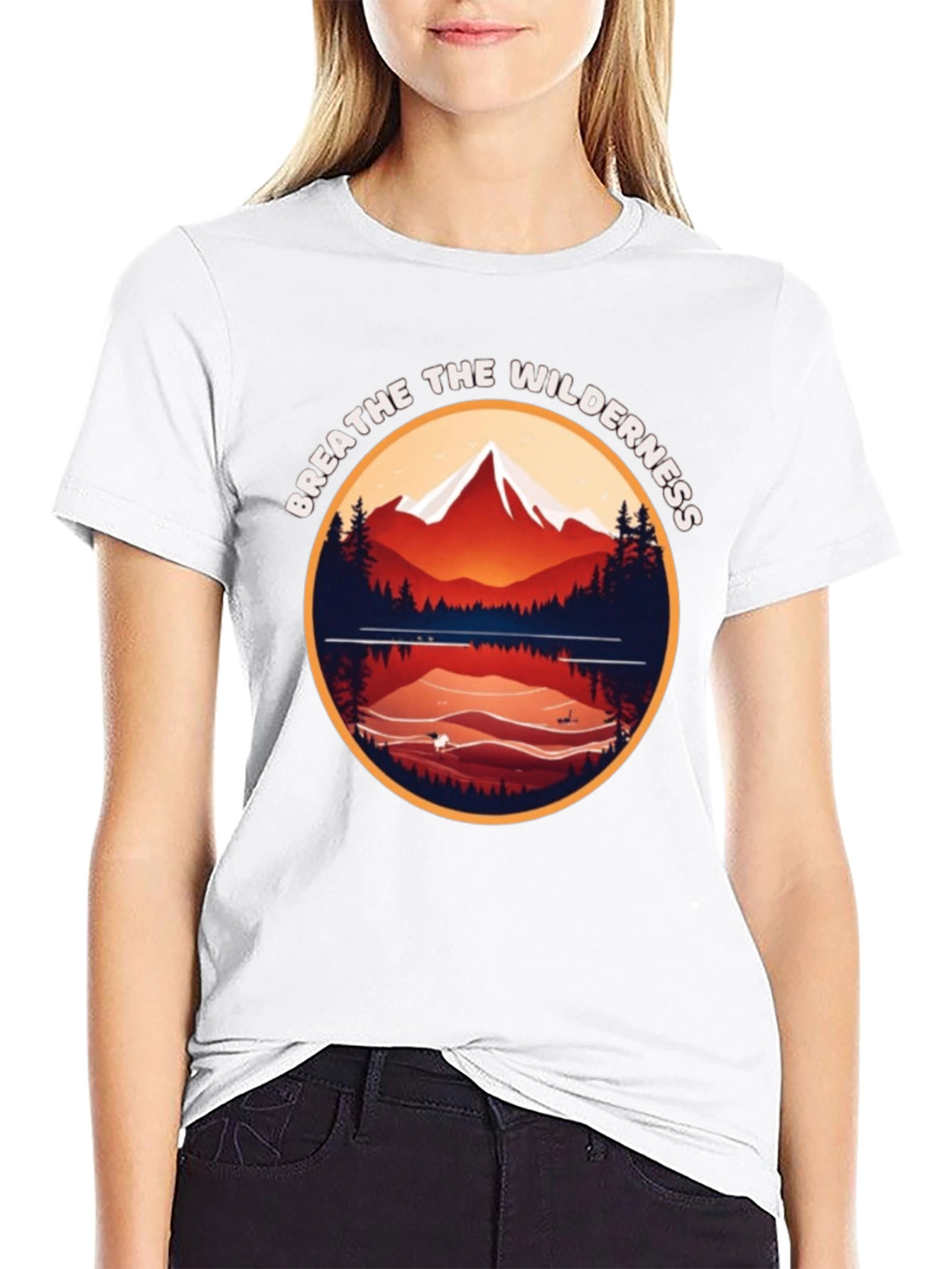 Black Breathe the Wilderness Graphic Tee view 9