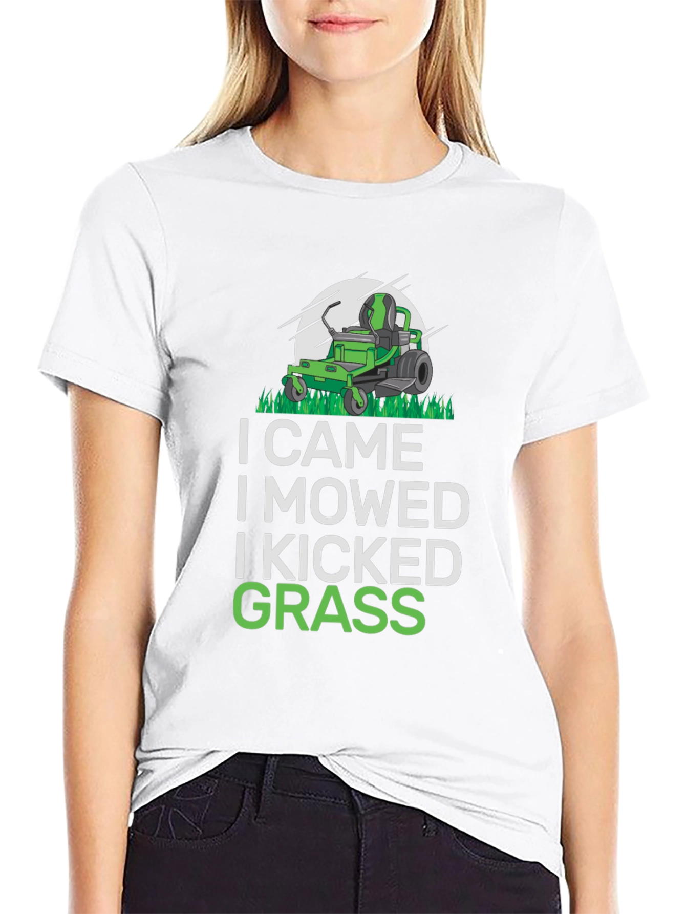 Black I Came I Mowed T-Shirt, Funny Lawn Mowing Shirt view 9