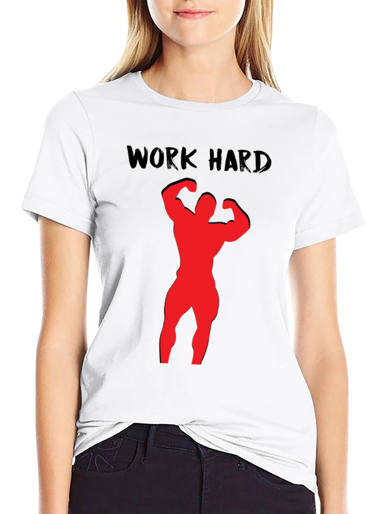 Black Work Hard Bodybuilding Black T-Shirt view 9