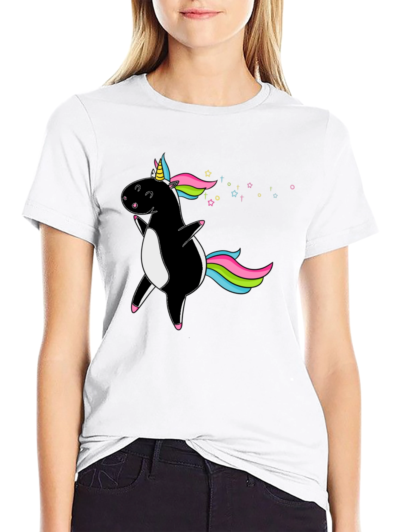 Black Unicorn T-Shirt - Men's Black Graphic Tee view 9