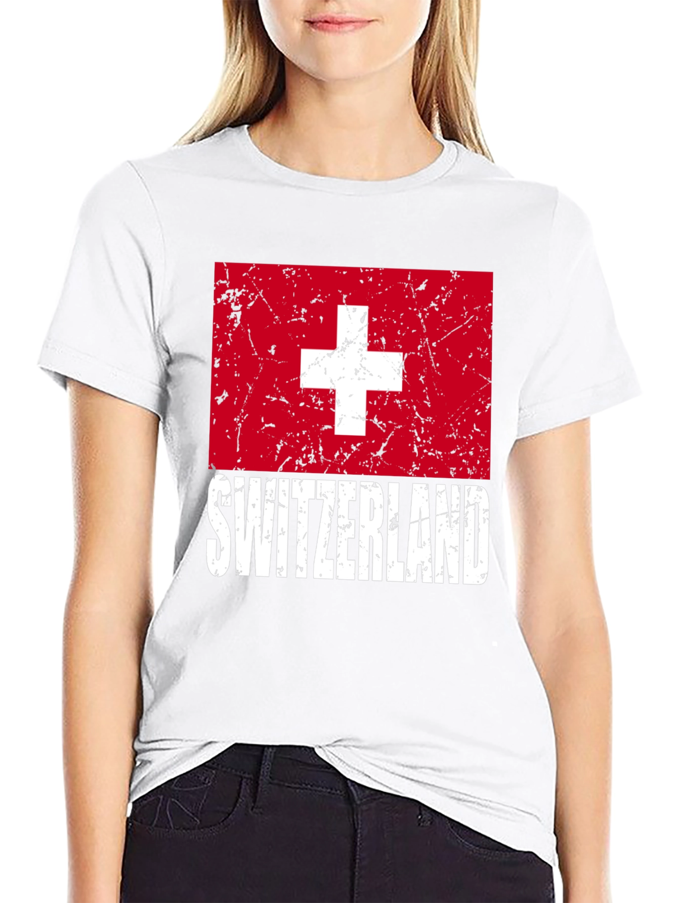 Switzerland Flag Graphic T-Shirt - Black - 9