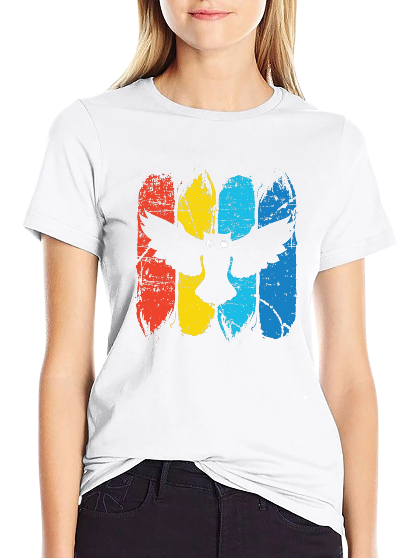 Black Retro Owl Graphic Print Black Tee view 9