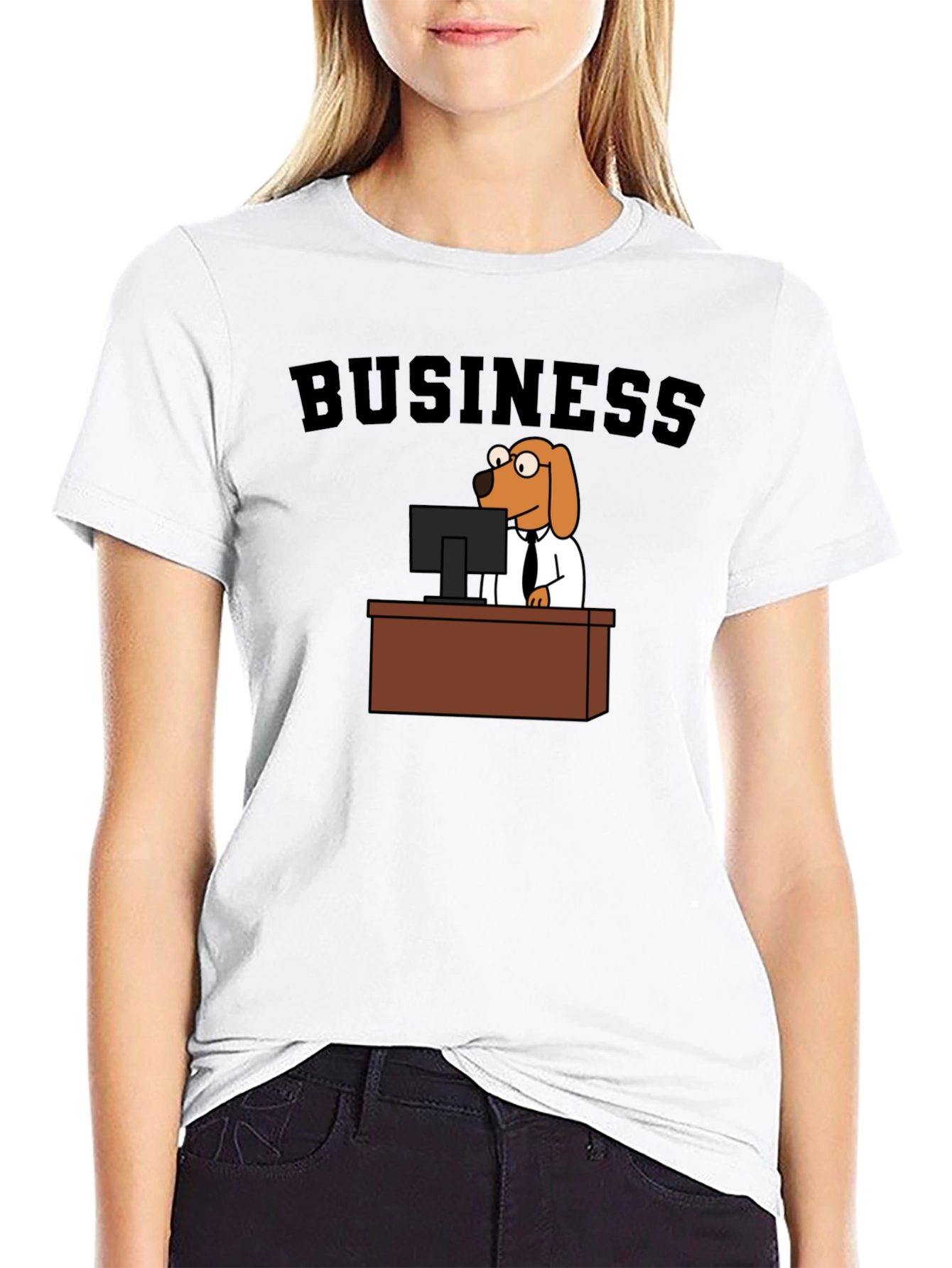 Black Business Dog Black T-Shirt view 9
