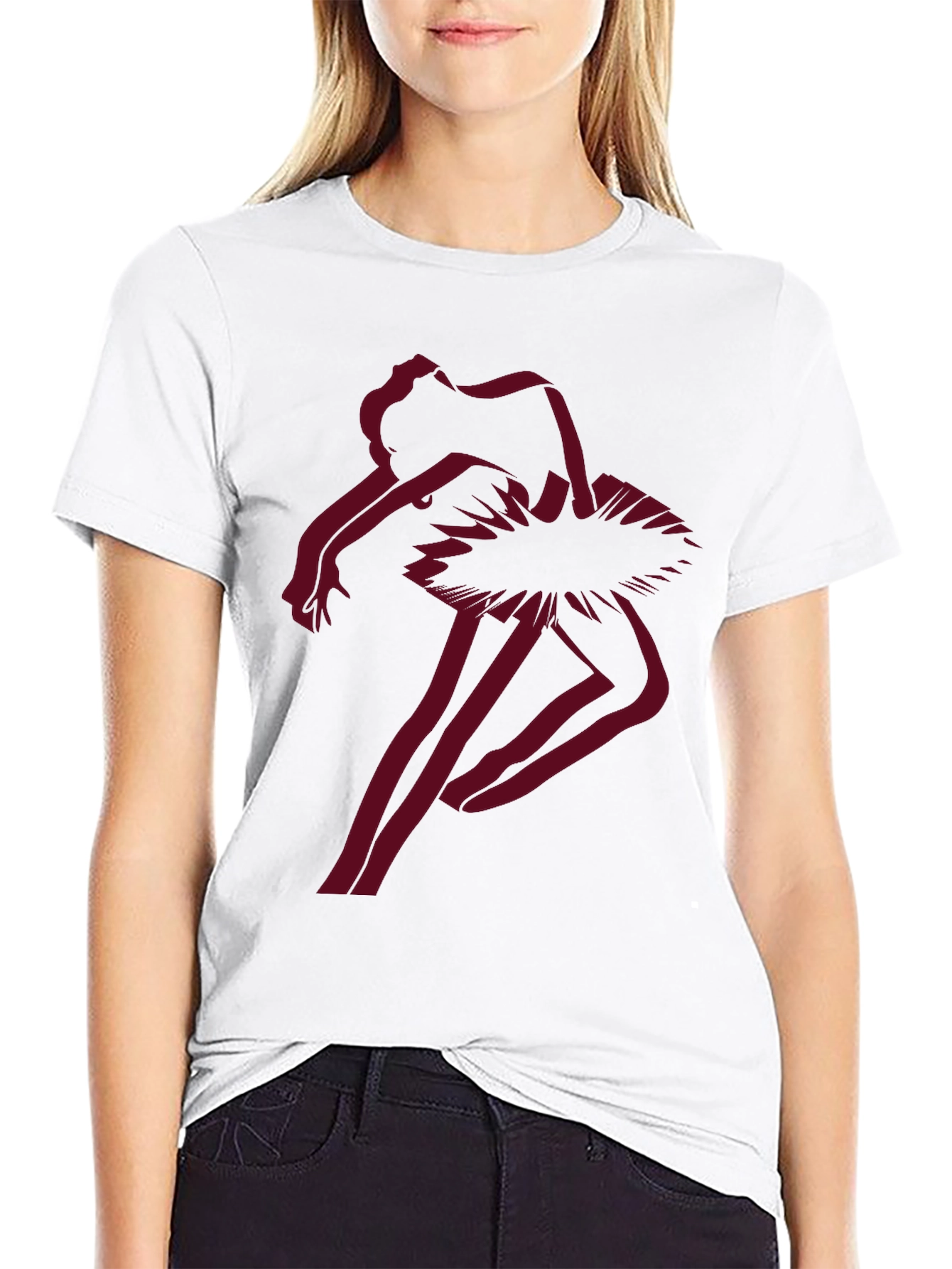 Black Ballerina Graphic Tee - Unique Dance T-Shirt view 9