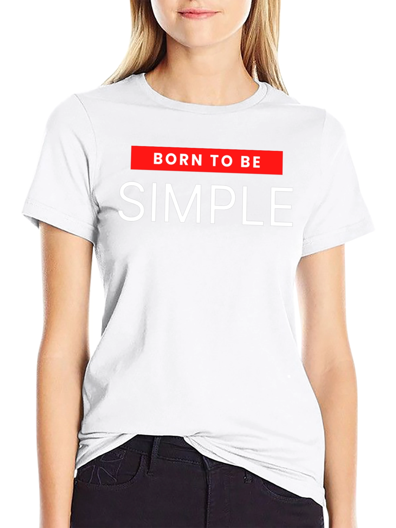 Black Born to be Simple Graphic T-Shirt view 9