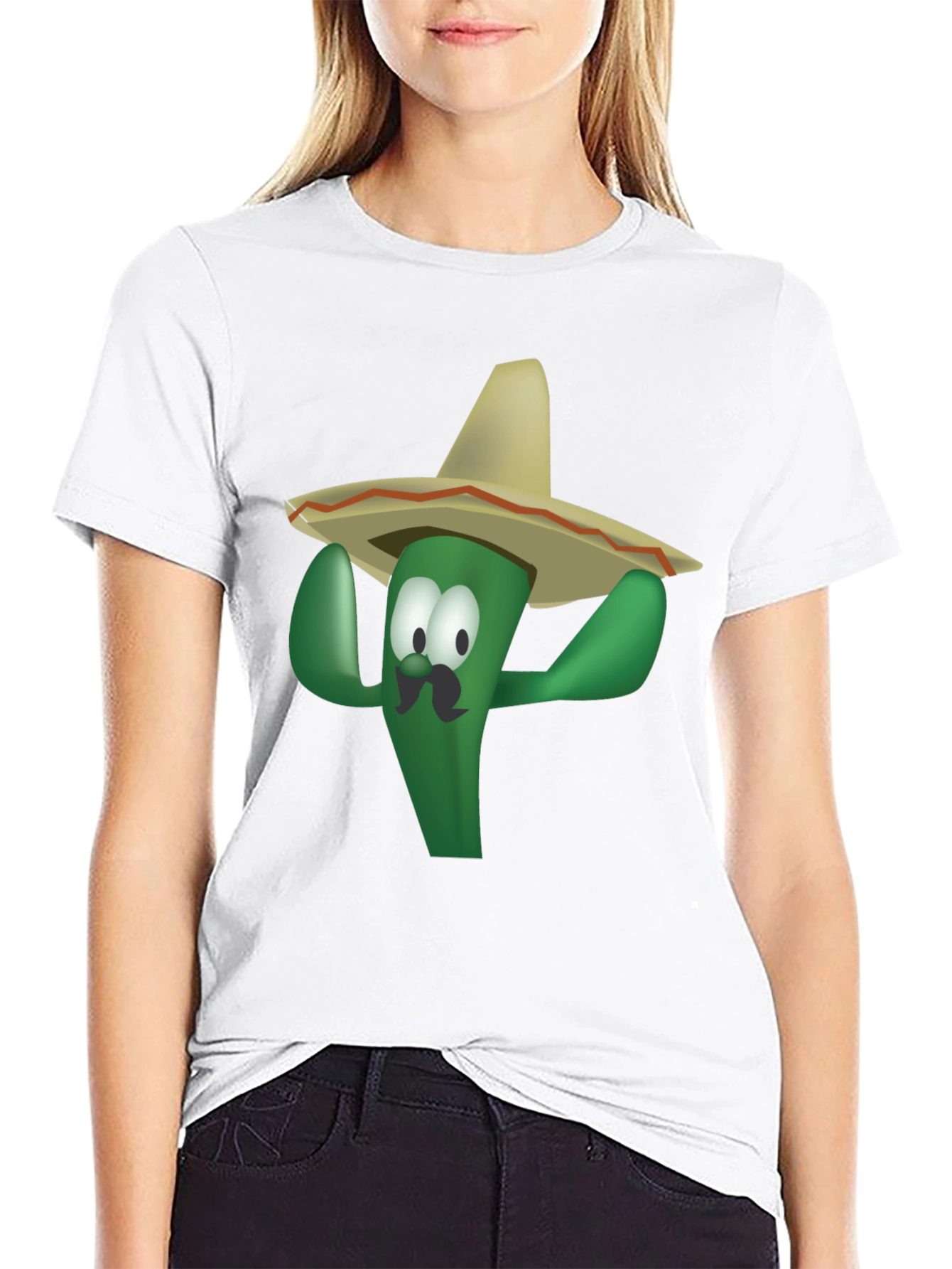 Black Funny Cactus Sombrero T-Shirt - Viva Mexico! view 9