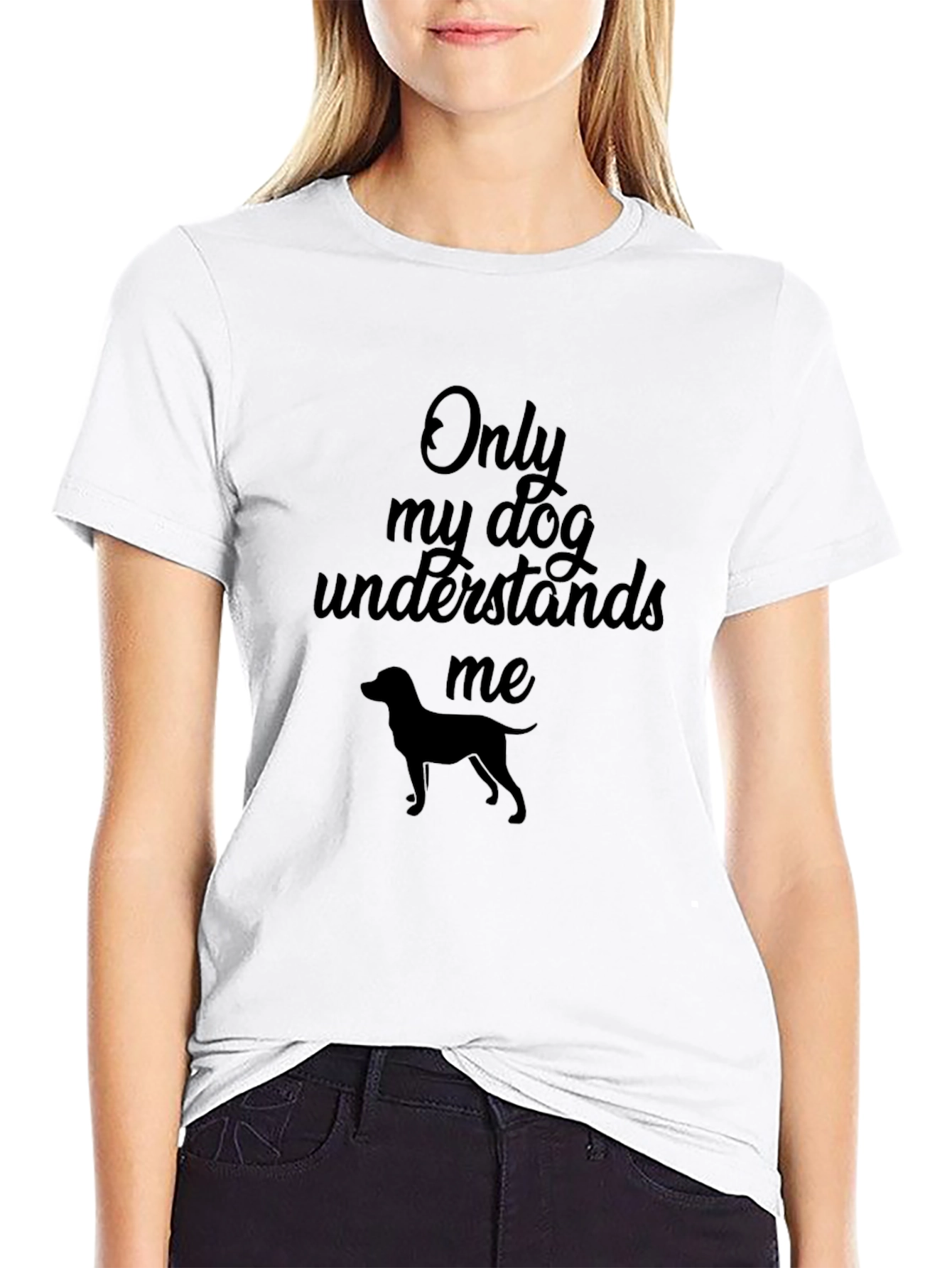 Black Dog Lover T-Shirt: Only My Dog Understands Me view 9