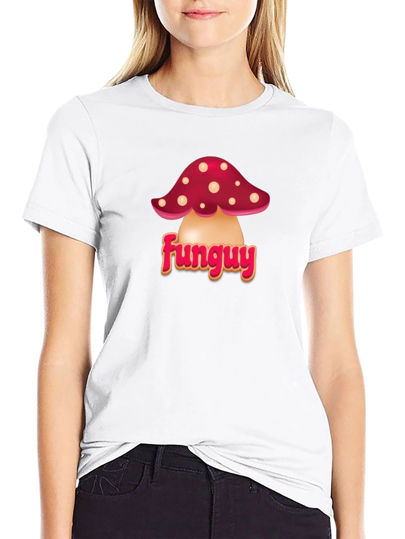 Black FunGuy Mushroom Graphic Tee - Black Cotton T-Shirt view 9