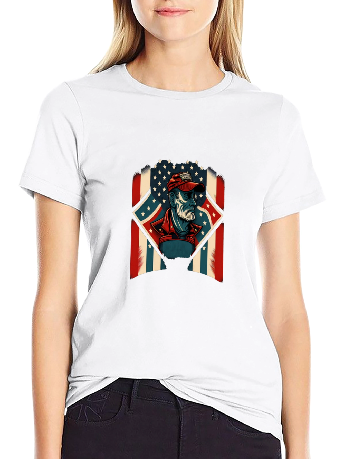 Black American Patriot Graphic T-Shirt - Patriotic Design view 9
