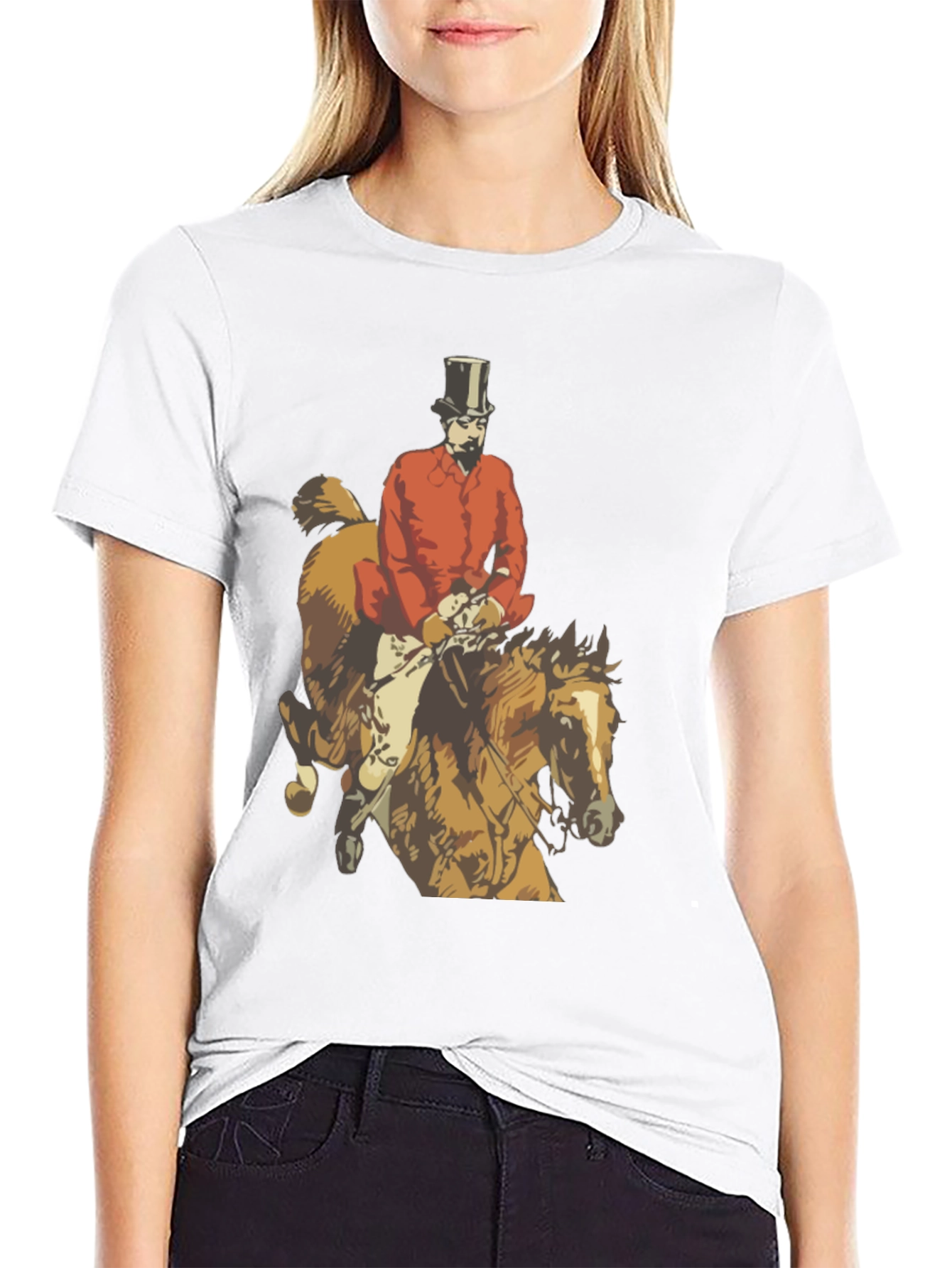 Black Equestrian Fox Hunter T-Shirt view 9