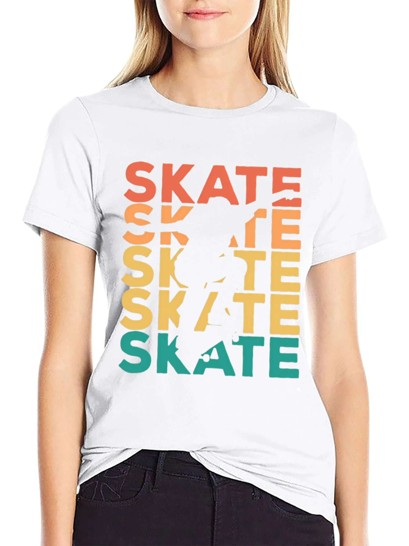 Black Retro Skate T-Shirt - Cool Skater Design view 9