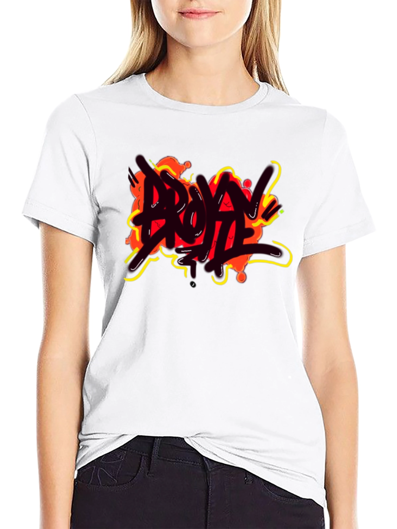 Black Edgy Graphic Tee - Bold Artistic Streetwear T-Shirt view 9
